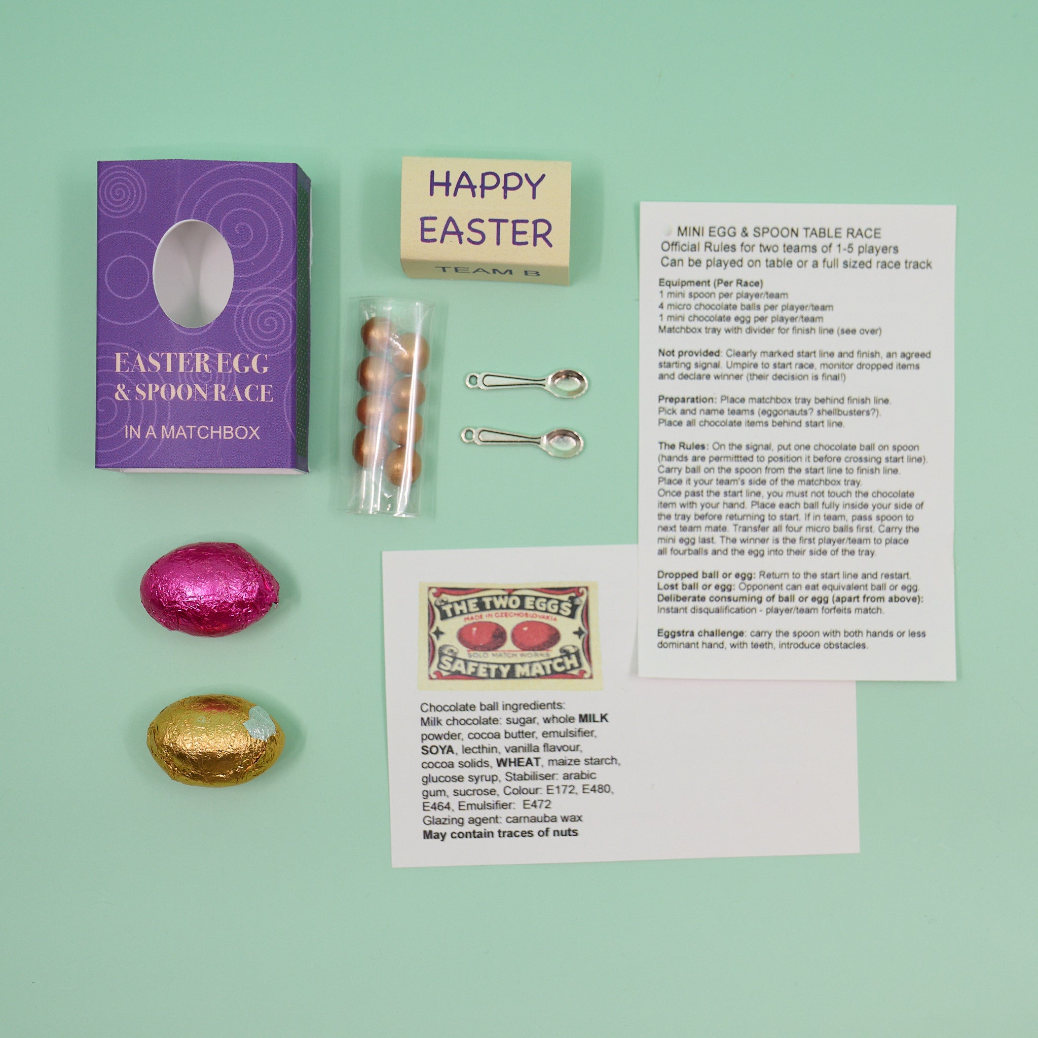 Chocolate Egg and Spoon Race in a matchbox