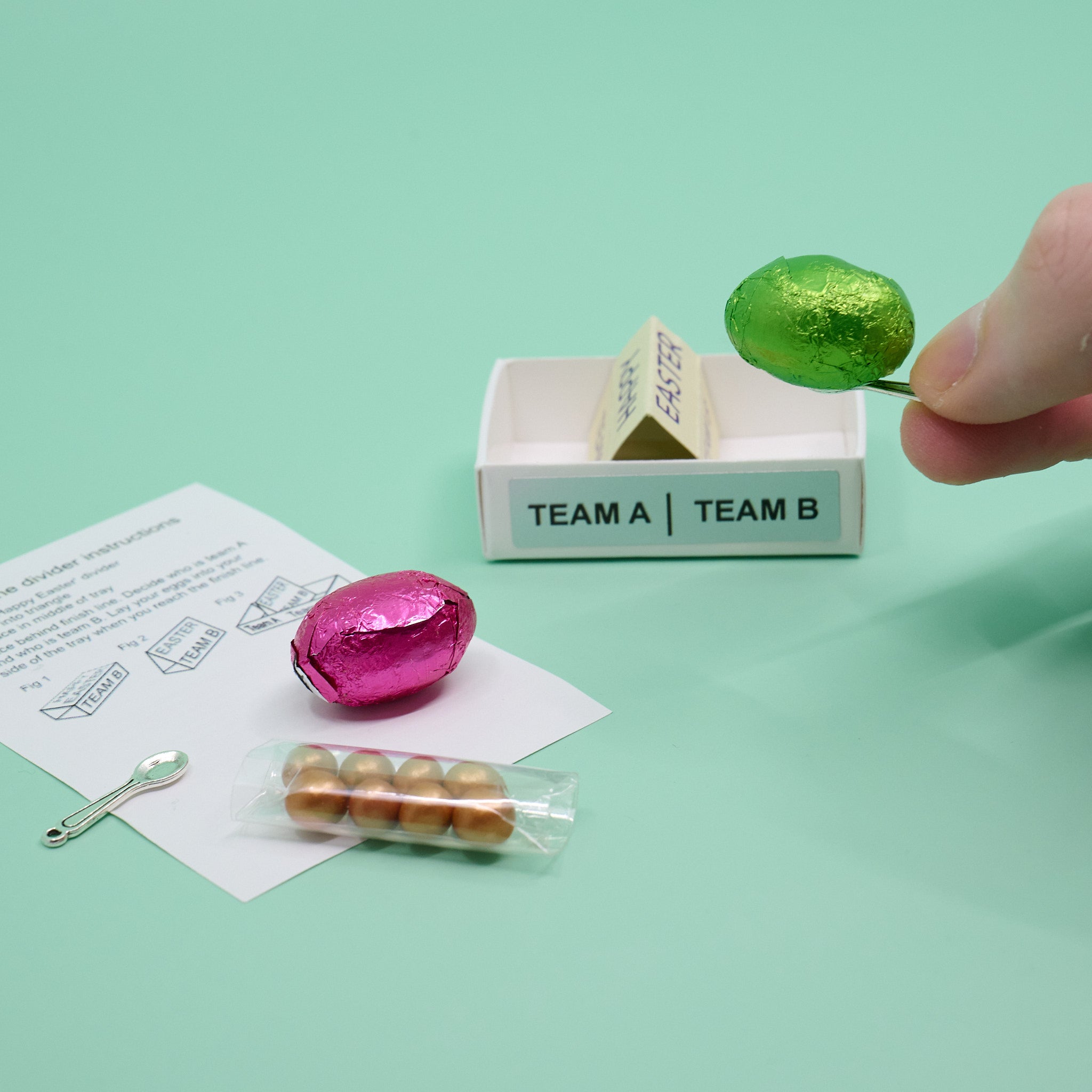 Chocolate Egg and Spoon Race in a matchbox