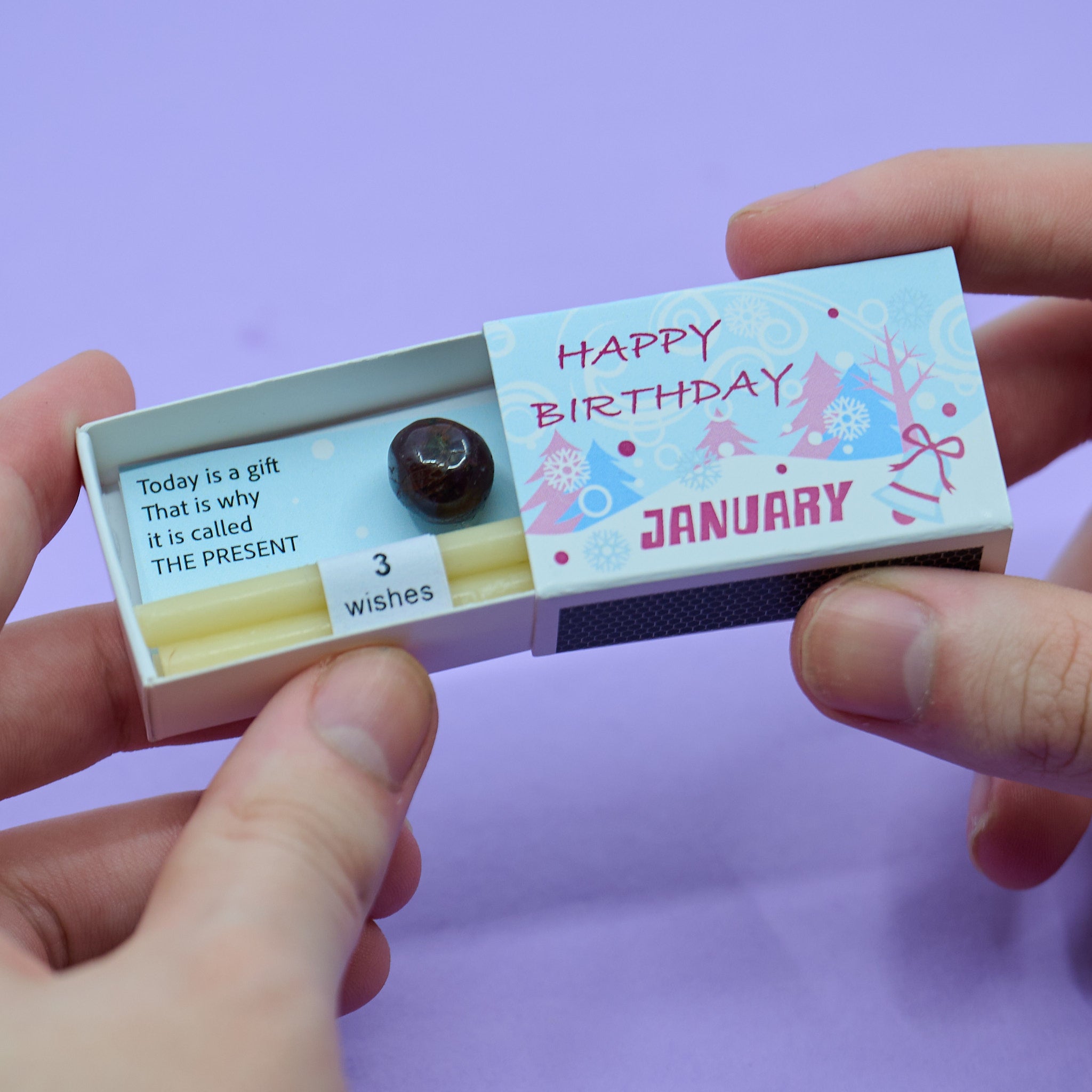 Mindful Birthstone Gift In A Matchbox