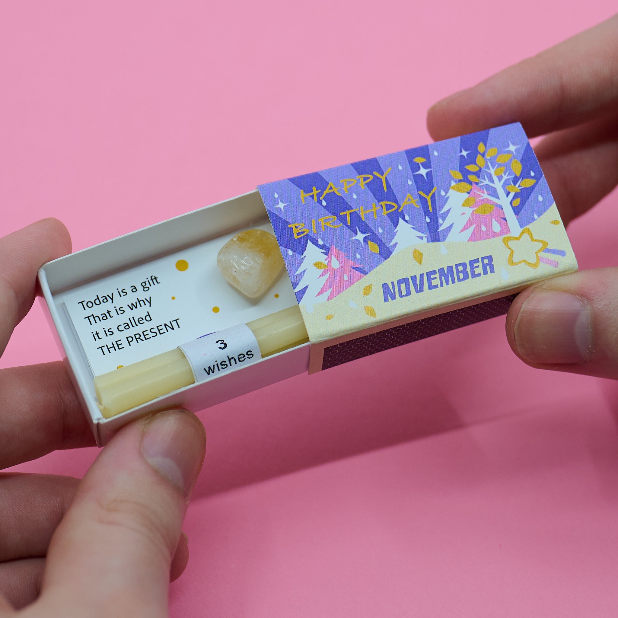 Mindful Birthstone Gift In A Matchbox