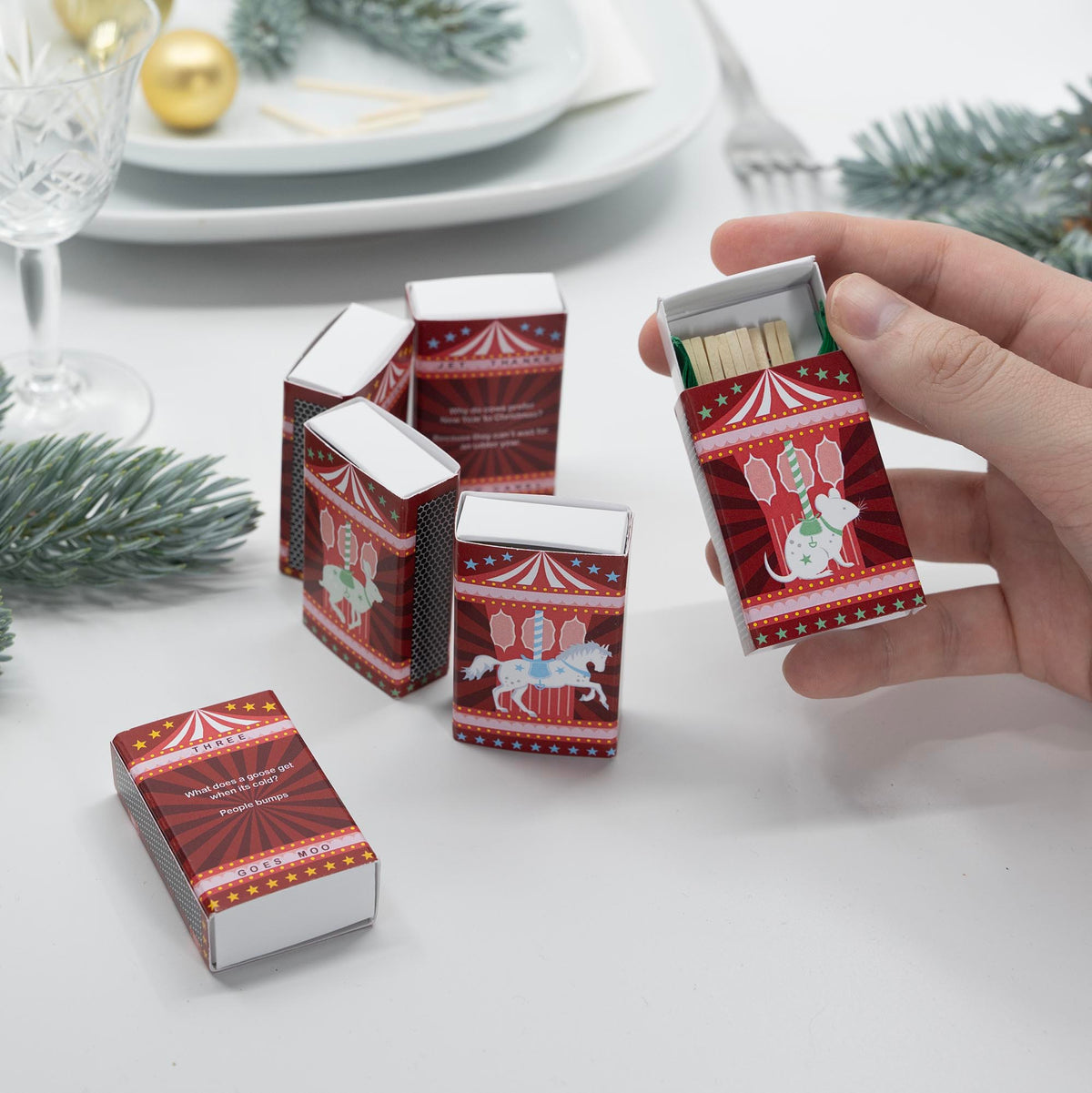Six Alternative Christmas Crackers, Festive table decor
