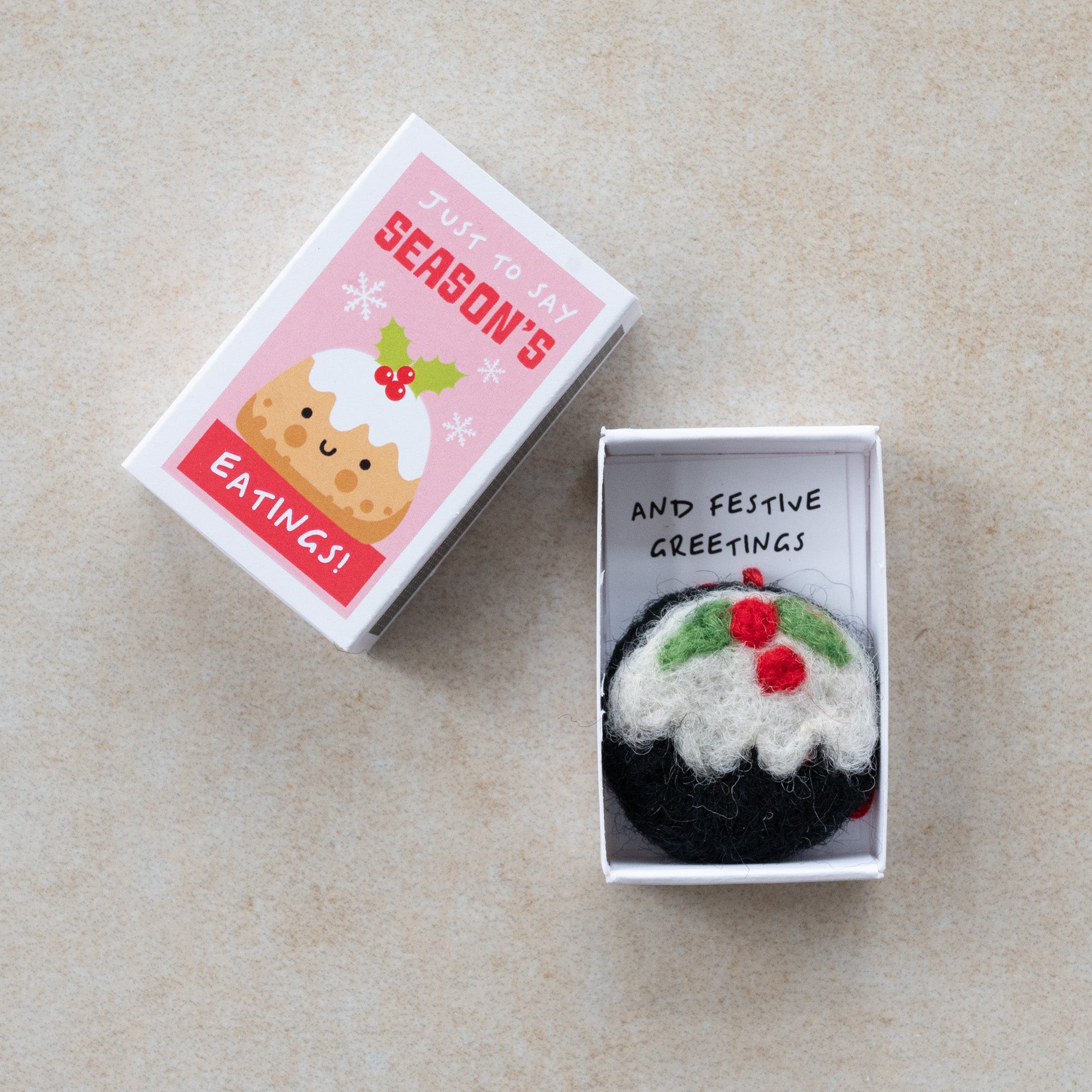 Seasons Greetings wool felt bauble