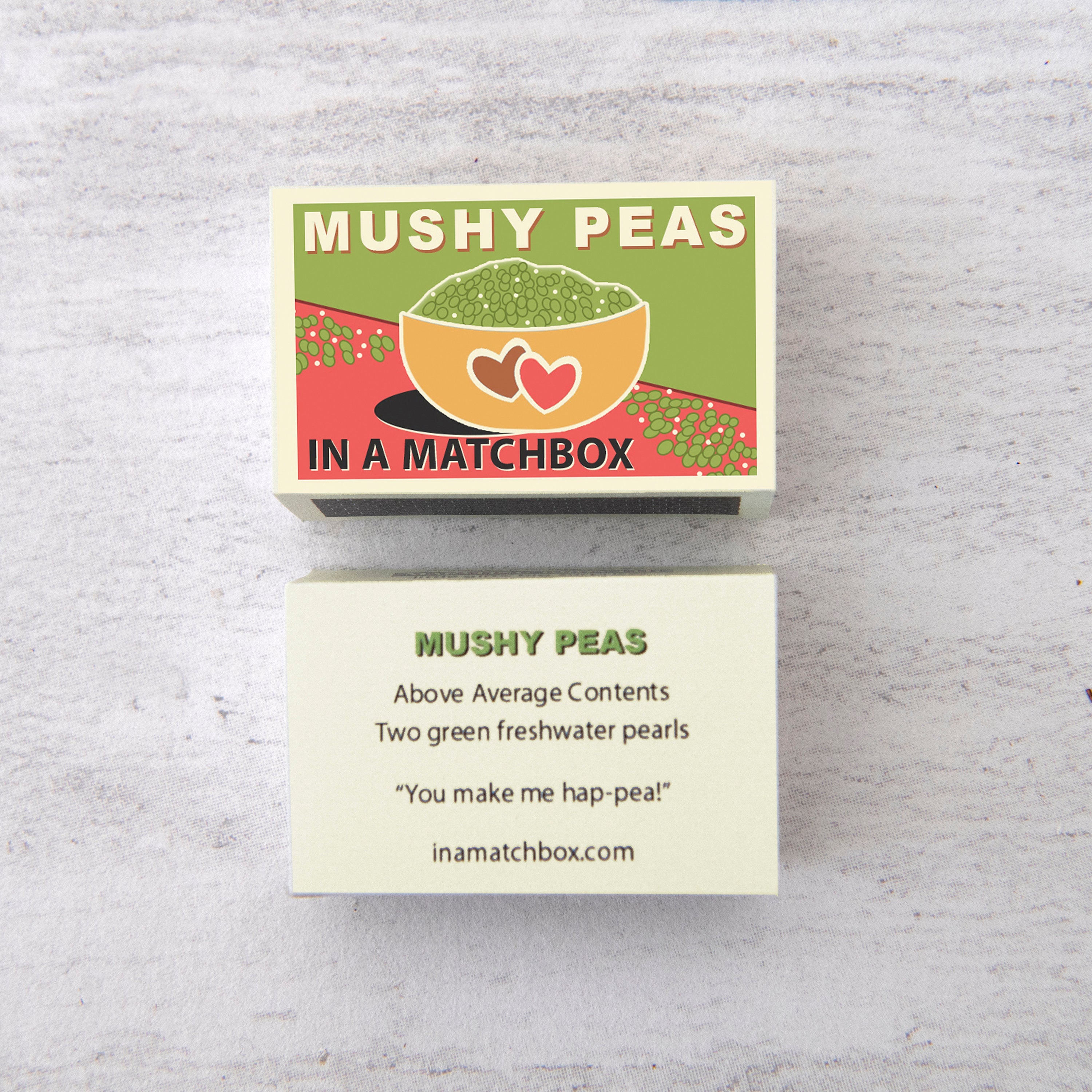 Green Freshwater Pearls With Mushy Pea Message Gift