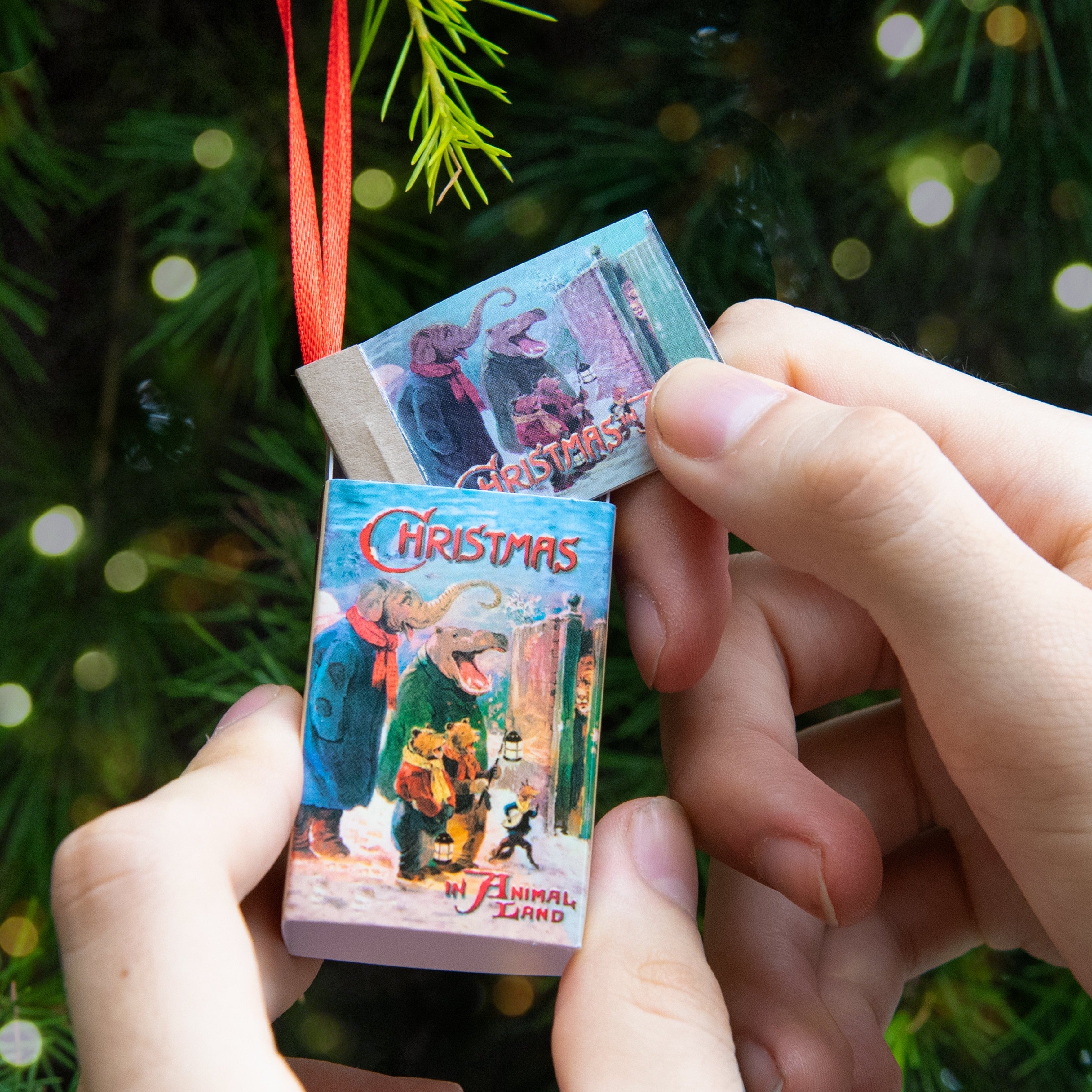 Tree Decoration 'Christmas In Animal Land' Victorian Poem