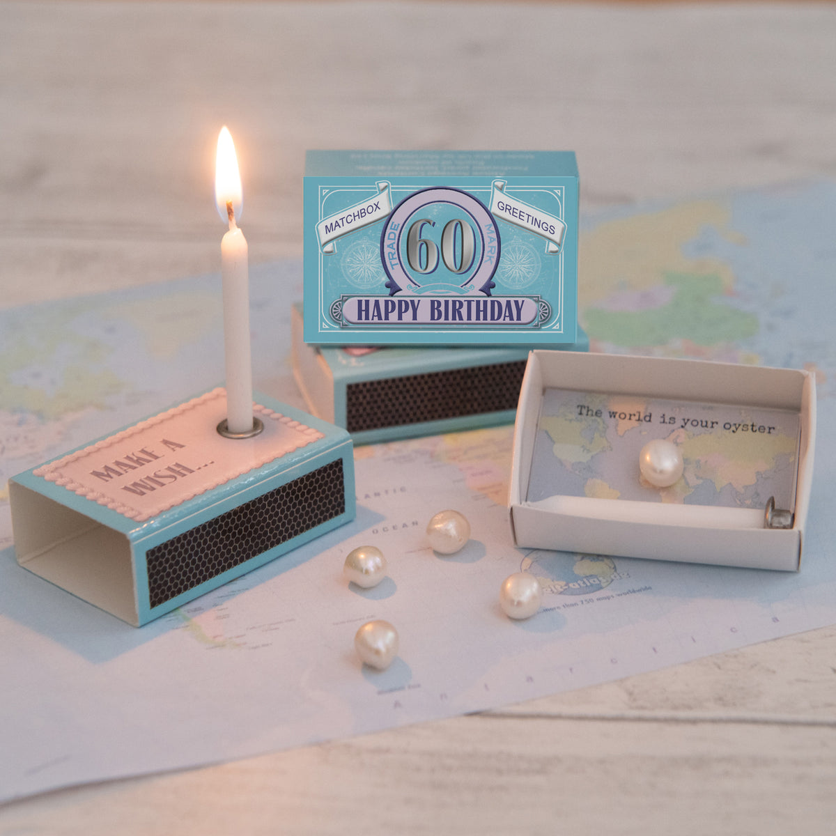 Happy 60th Birthday Candle And Freshwater Pearl Gift