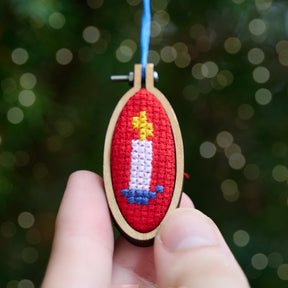 Make Your Own Christmas Bauble Joy, Peace, Love Cross Stitch Kit