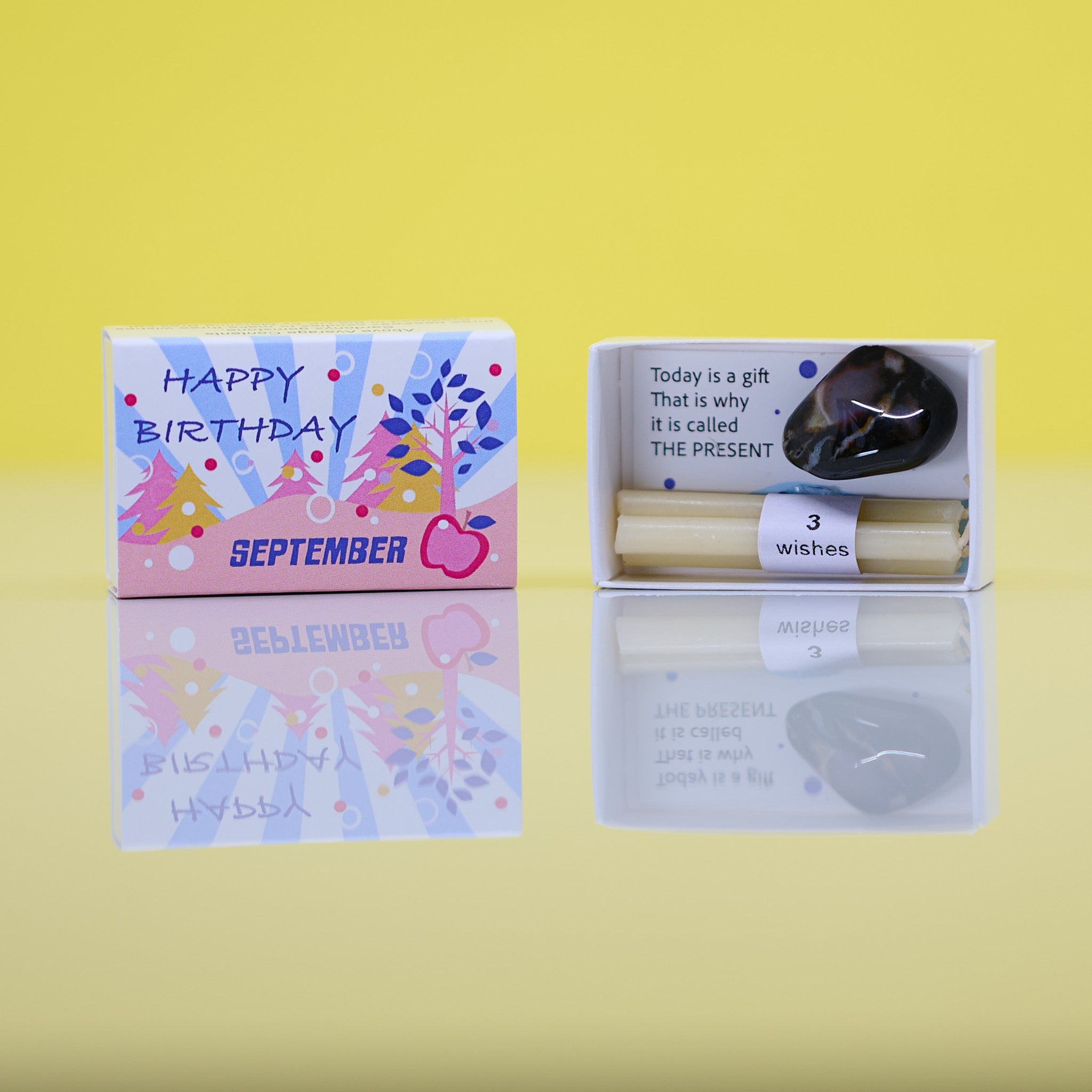 September Sardonyx Mindful Birthstone Gift In A Matchbox