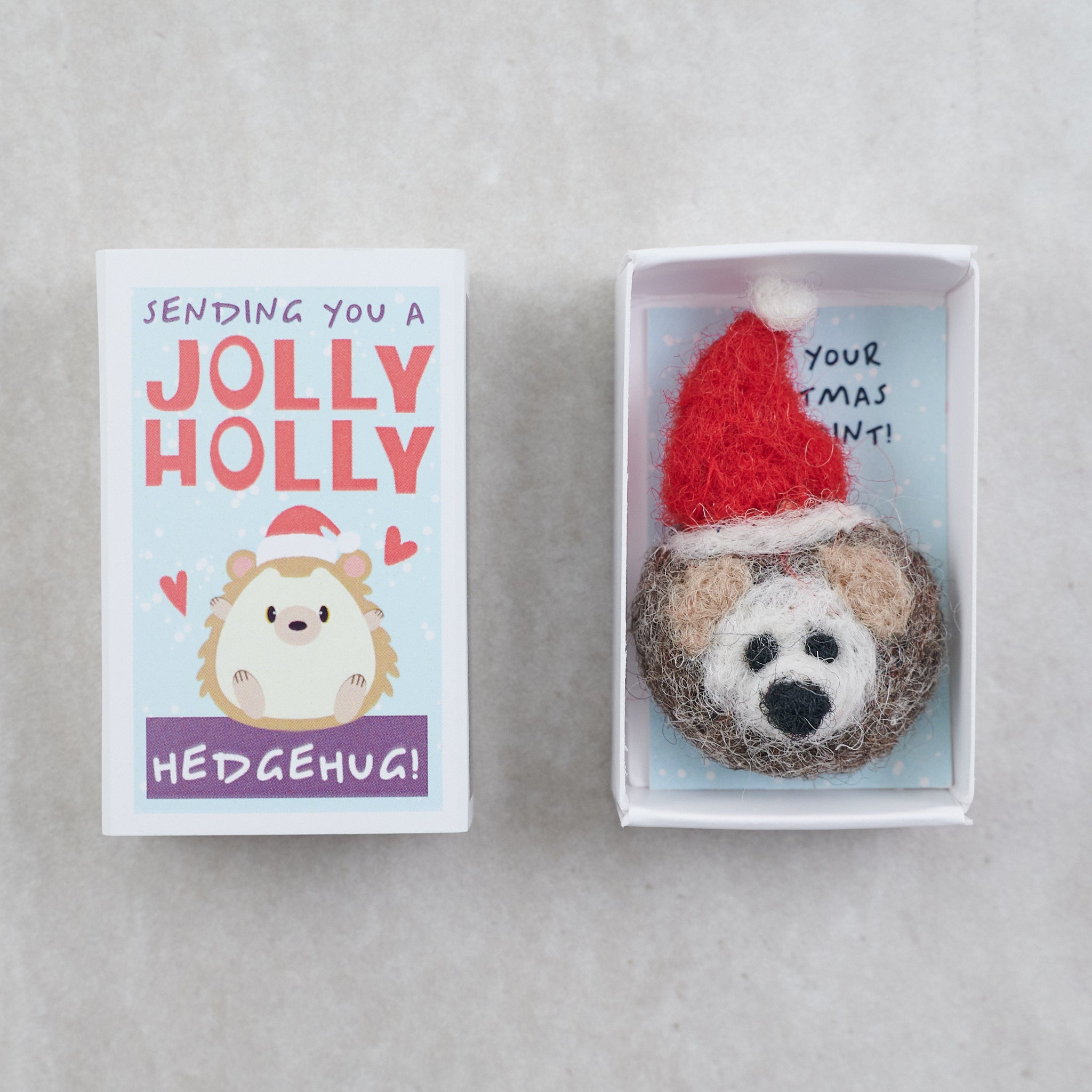 Sending You A Jolly Holly Hedgehug In A Matchbox