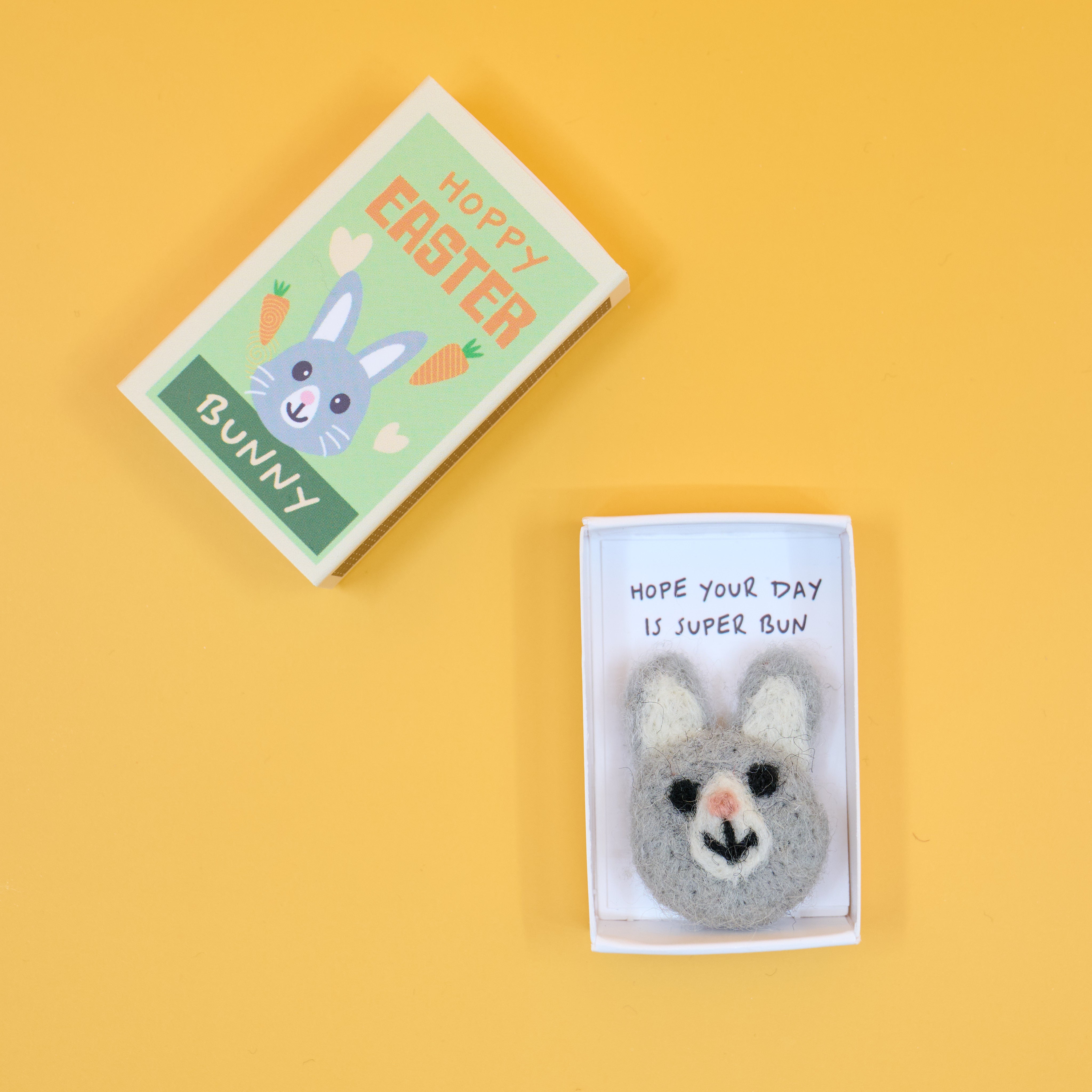 Easter Wool Felt Friend in a matchbox