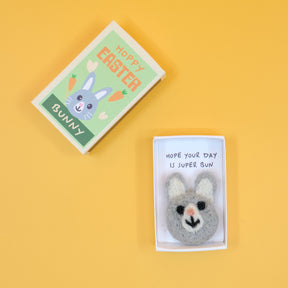 Easter Wool Felt Friend in a matchbox