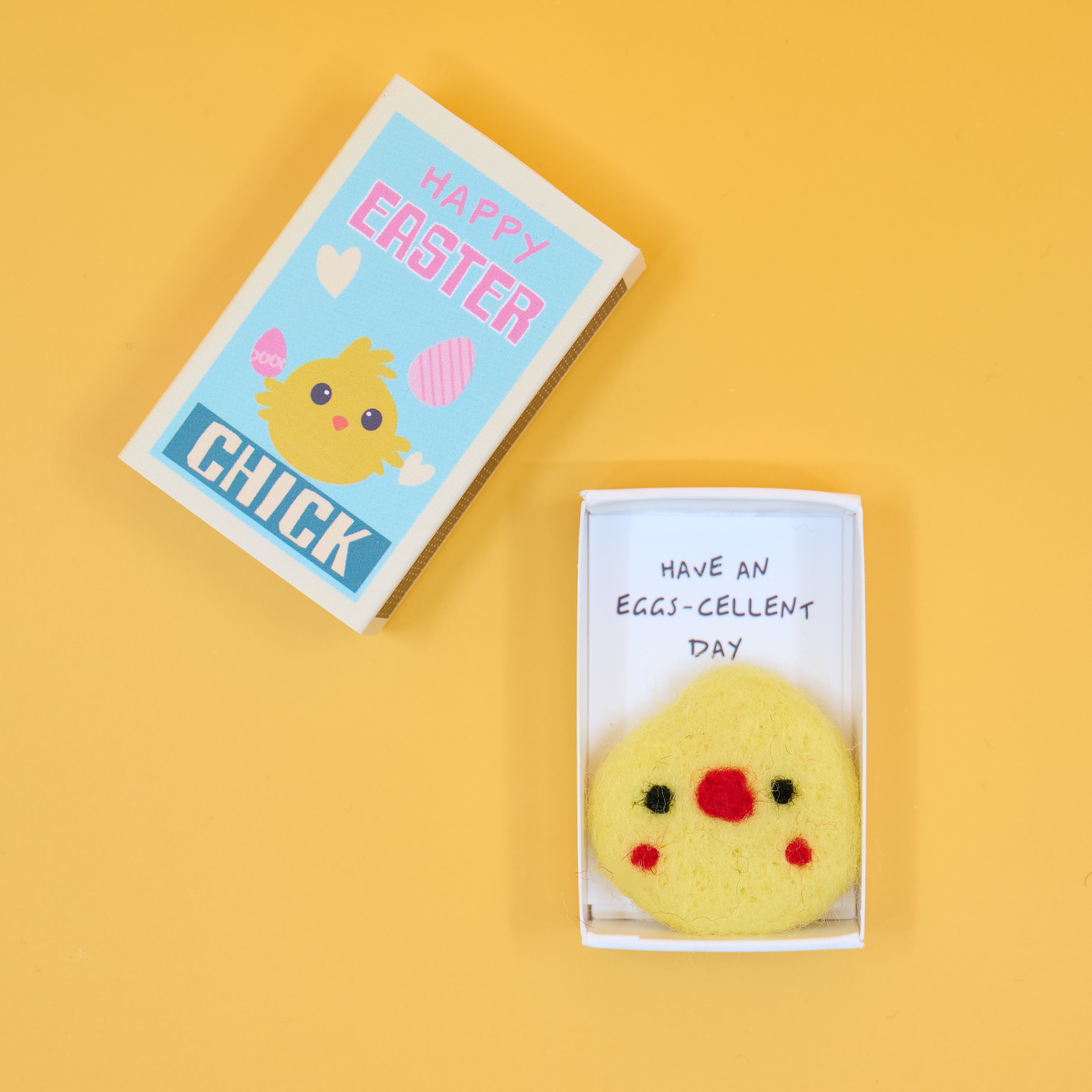 Easter Wool Felt Friend in a matchbox