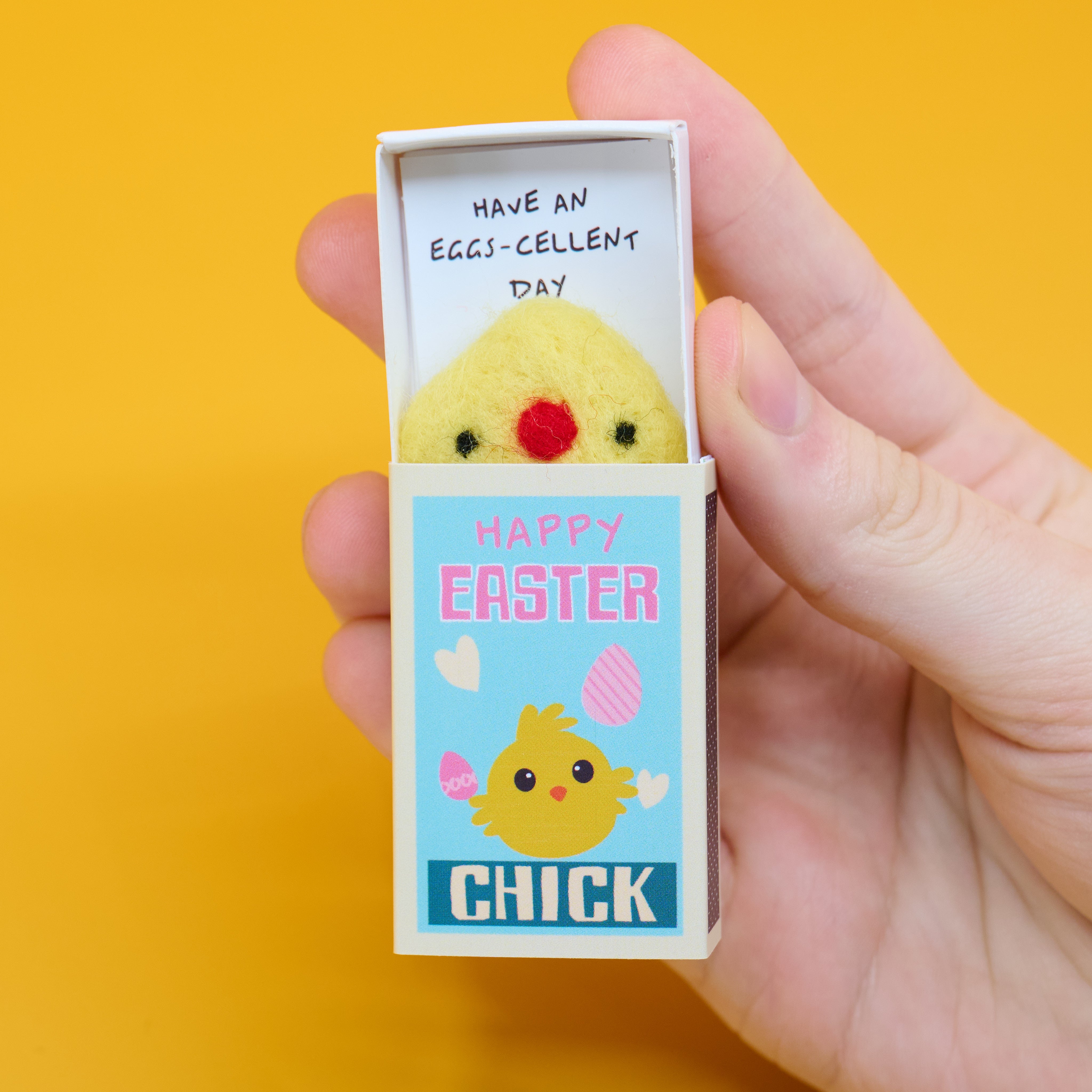 Easter Wool Felt Friend in a matchbox