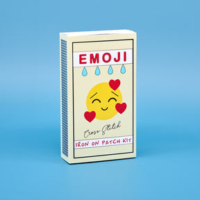 Mini Emoji Cross Stitch Kit – DIY Iron-On Patches