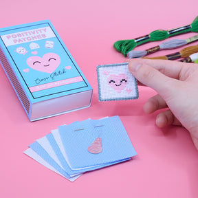 Mini Positivity Cross Stitch Kit – DIY Iron-On Reward Patches