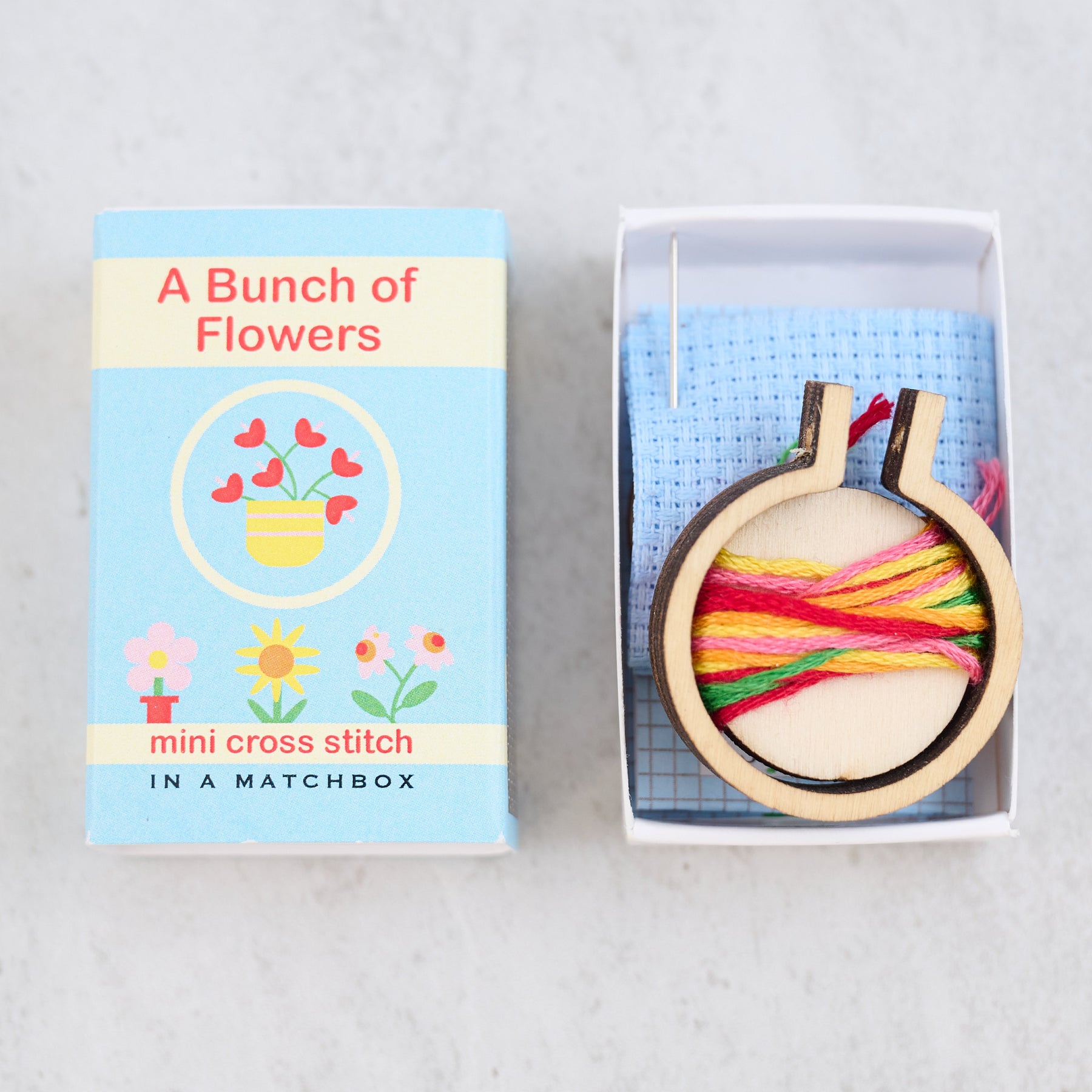 Bunch of Flowers Mini Cross Stitch Kit In A Matchbox
