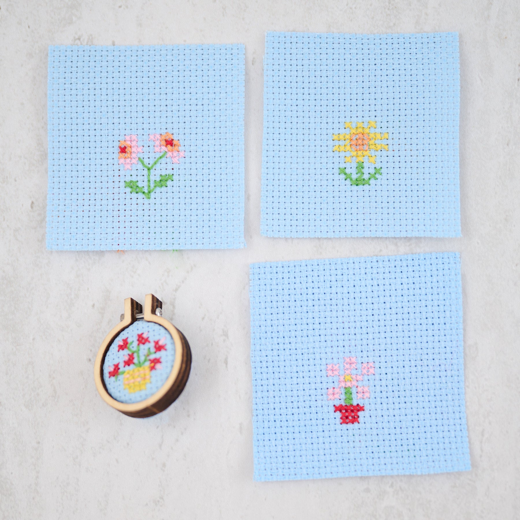 Bunch of Flowers Mini Cross Stitch Kit In A Matchbox