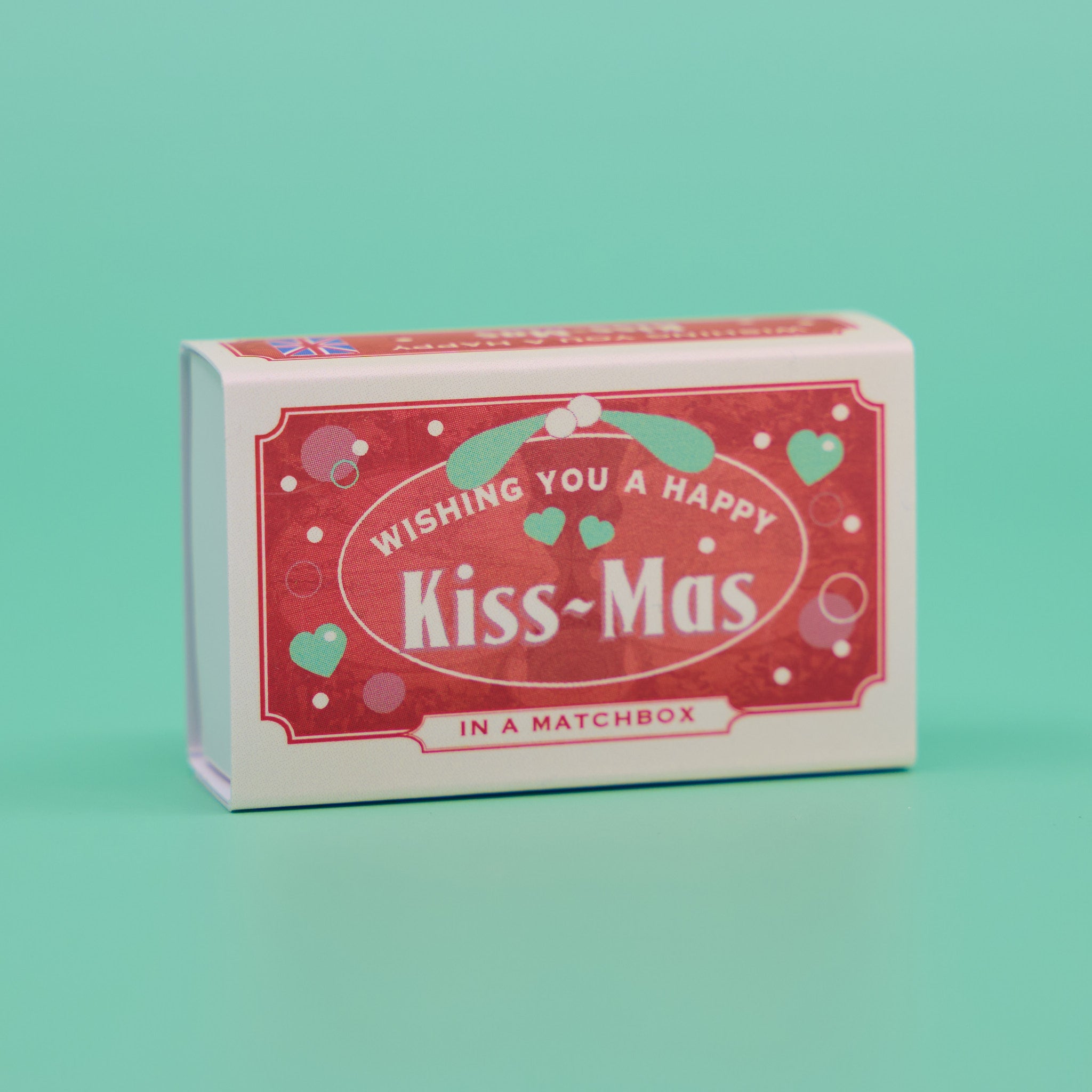 Mini Matchbox Gift with 12 mini heart Mints & Felt Mistletoe