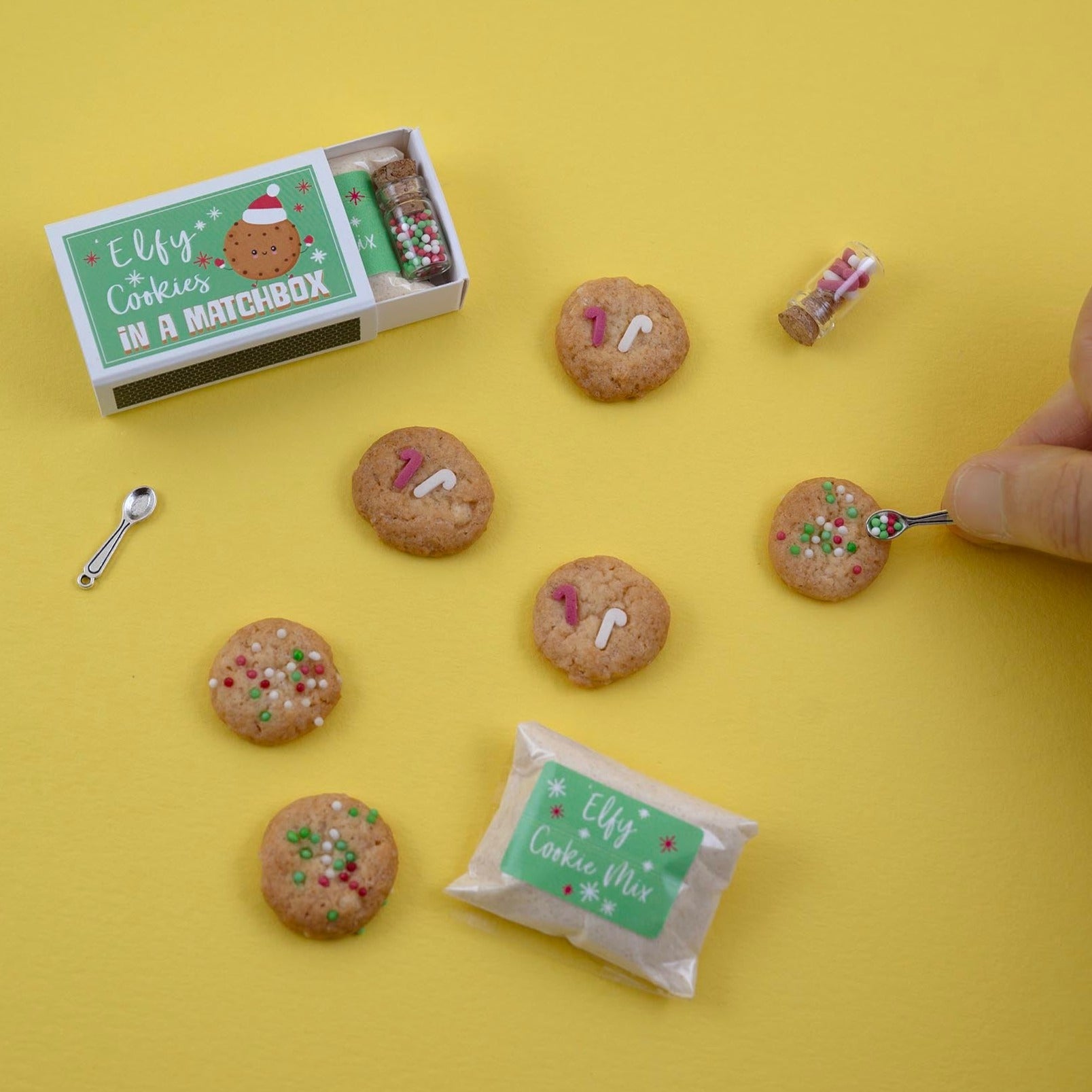 'Elfy Cookies Mini Christmas Cookie Kit In A Matchbox