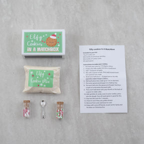 'Elfy Cookies Mini Christmas Cookie Kit In A Matchbox