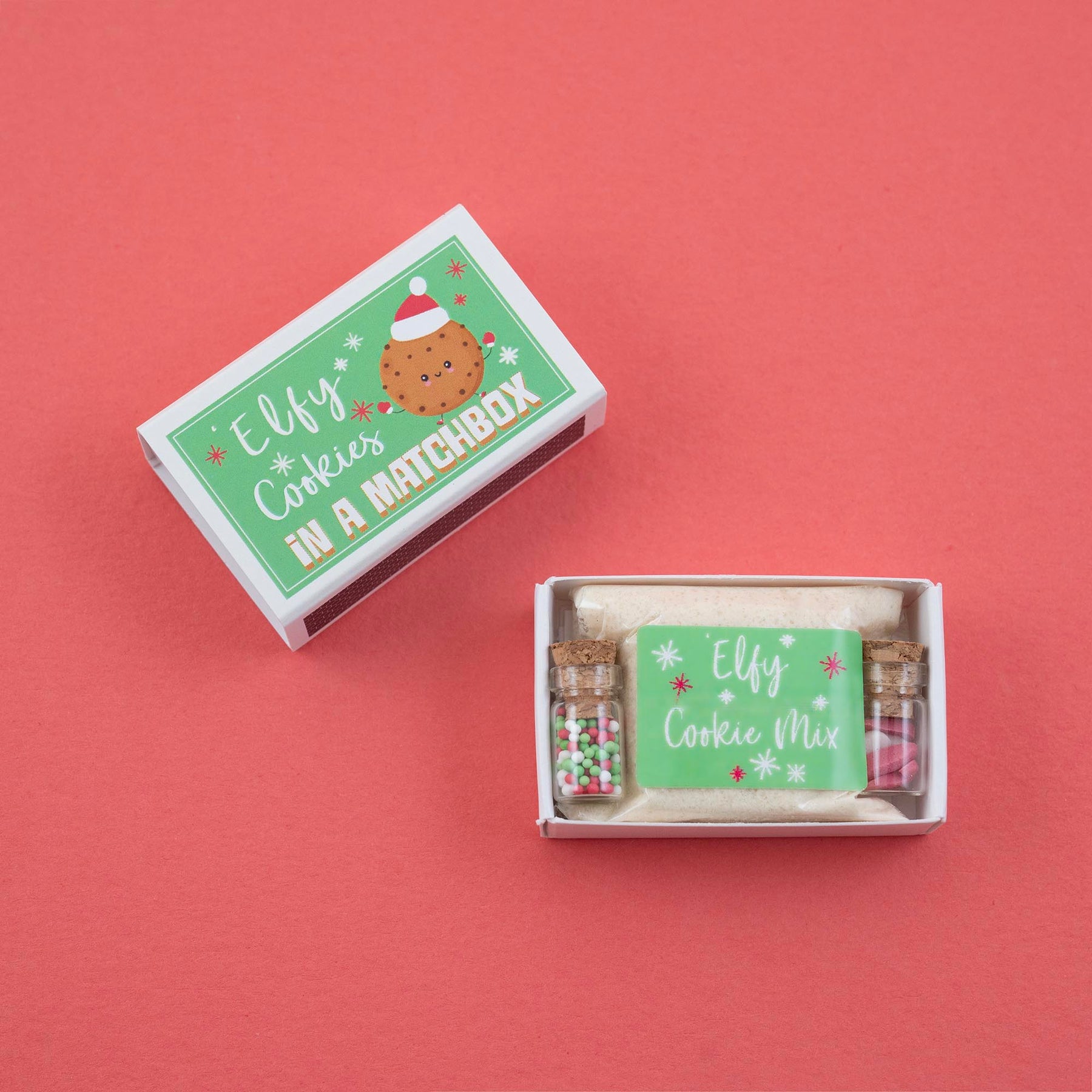 'Elfy Cookies Mini Christmas Cookie Kit In A Matchbox