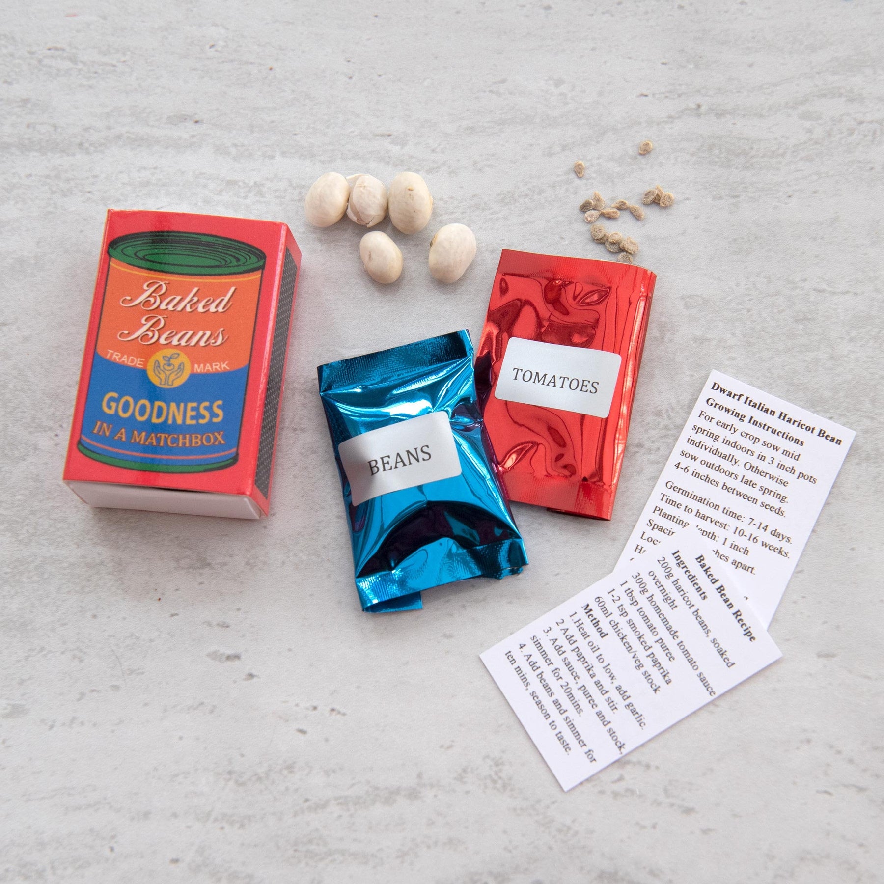 Grow Your Own Baked Beans Seed Kit In A Matchbox