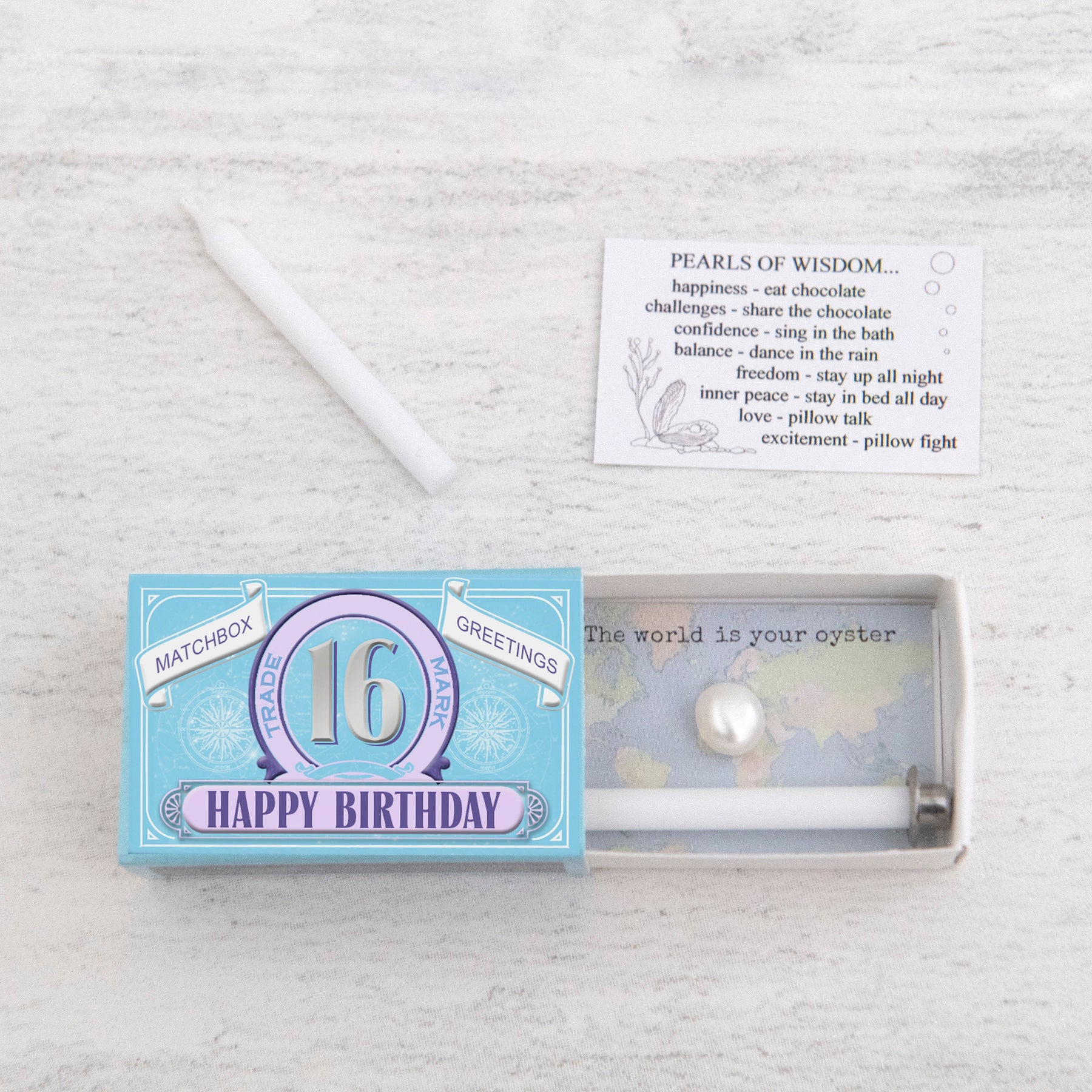 Happy 16th Birthday Candle And Freshwater Pearl Gift