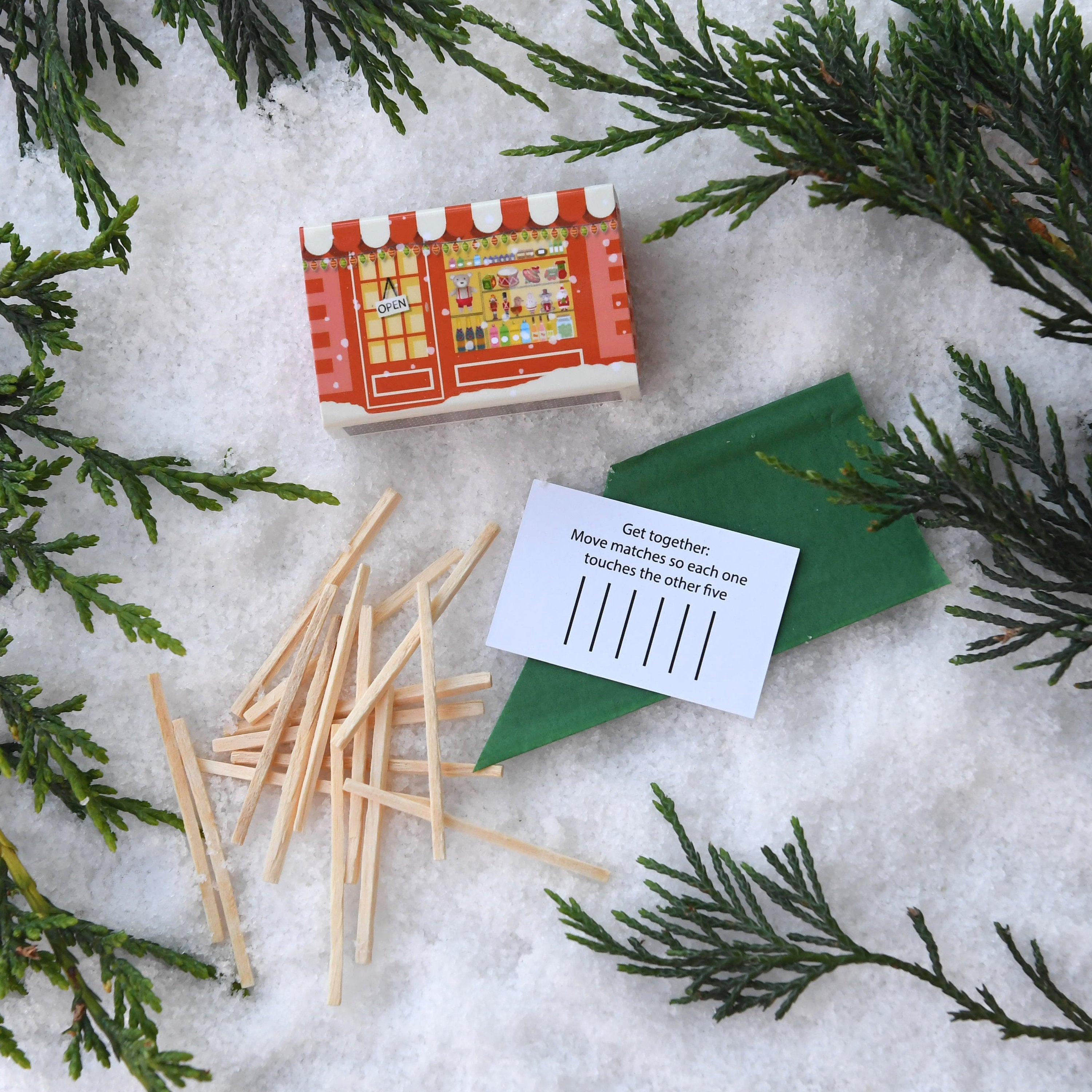 Village Scene Matchstick Puzzles Alternative Christmas Cracker - Single Box