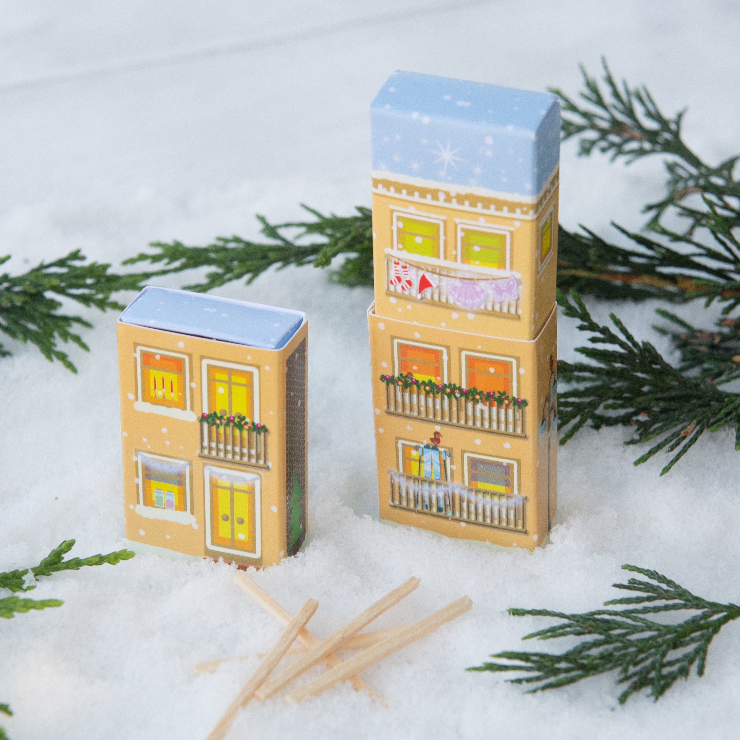 Village Scene Matchstick Puzzles Alternative Christmas Cracker Set