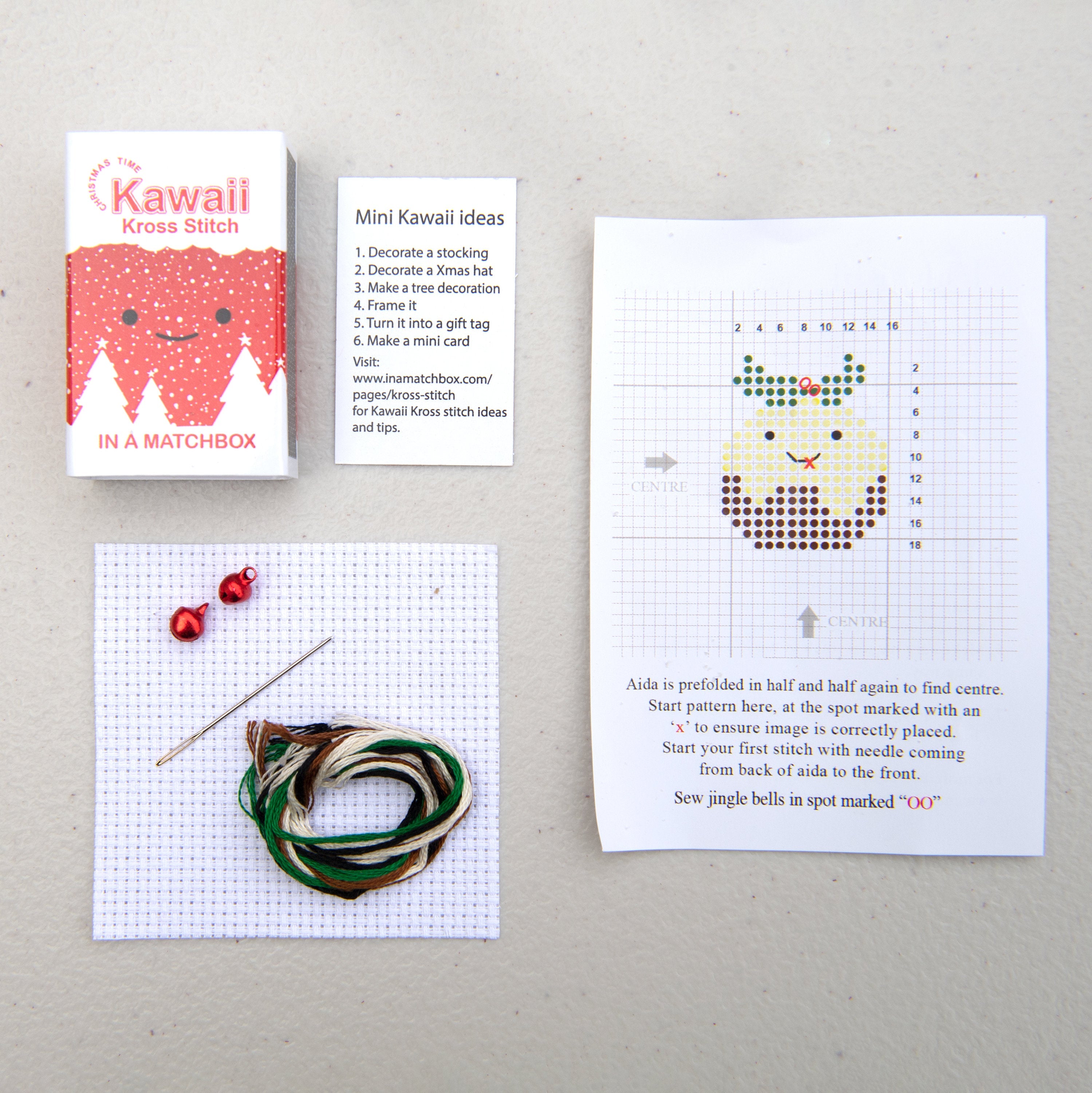 Kawaii Christmas Pudding Cross Stitch Kit