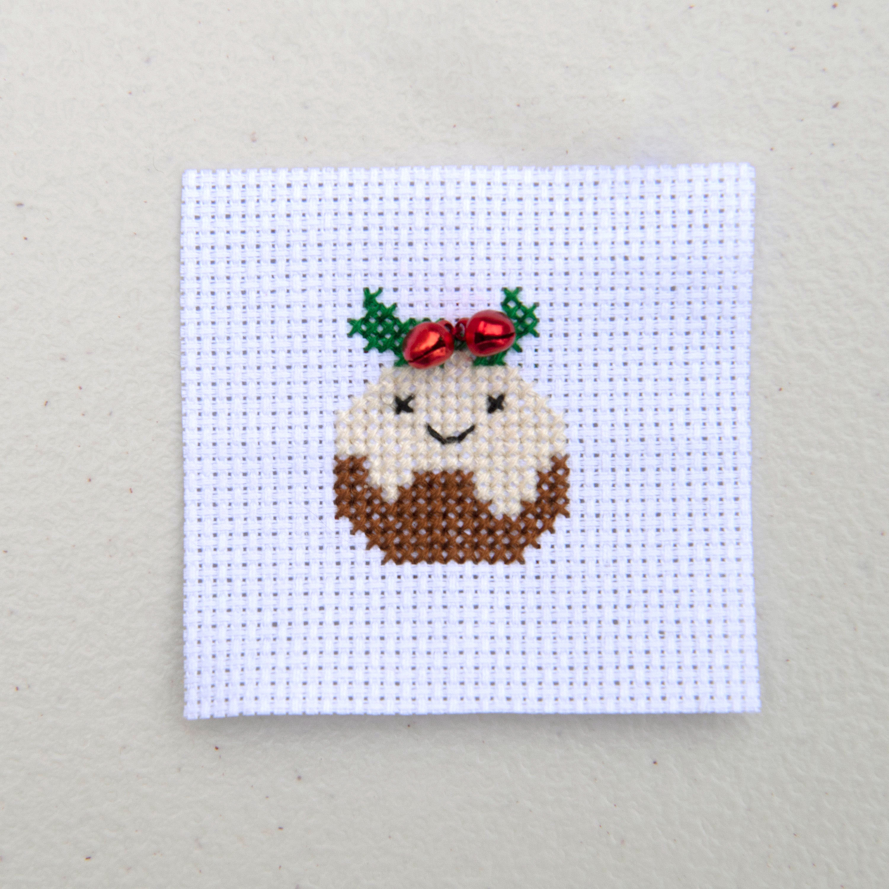 Kawaii Christmas Pudding Cross Stitch Kit