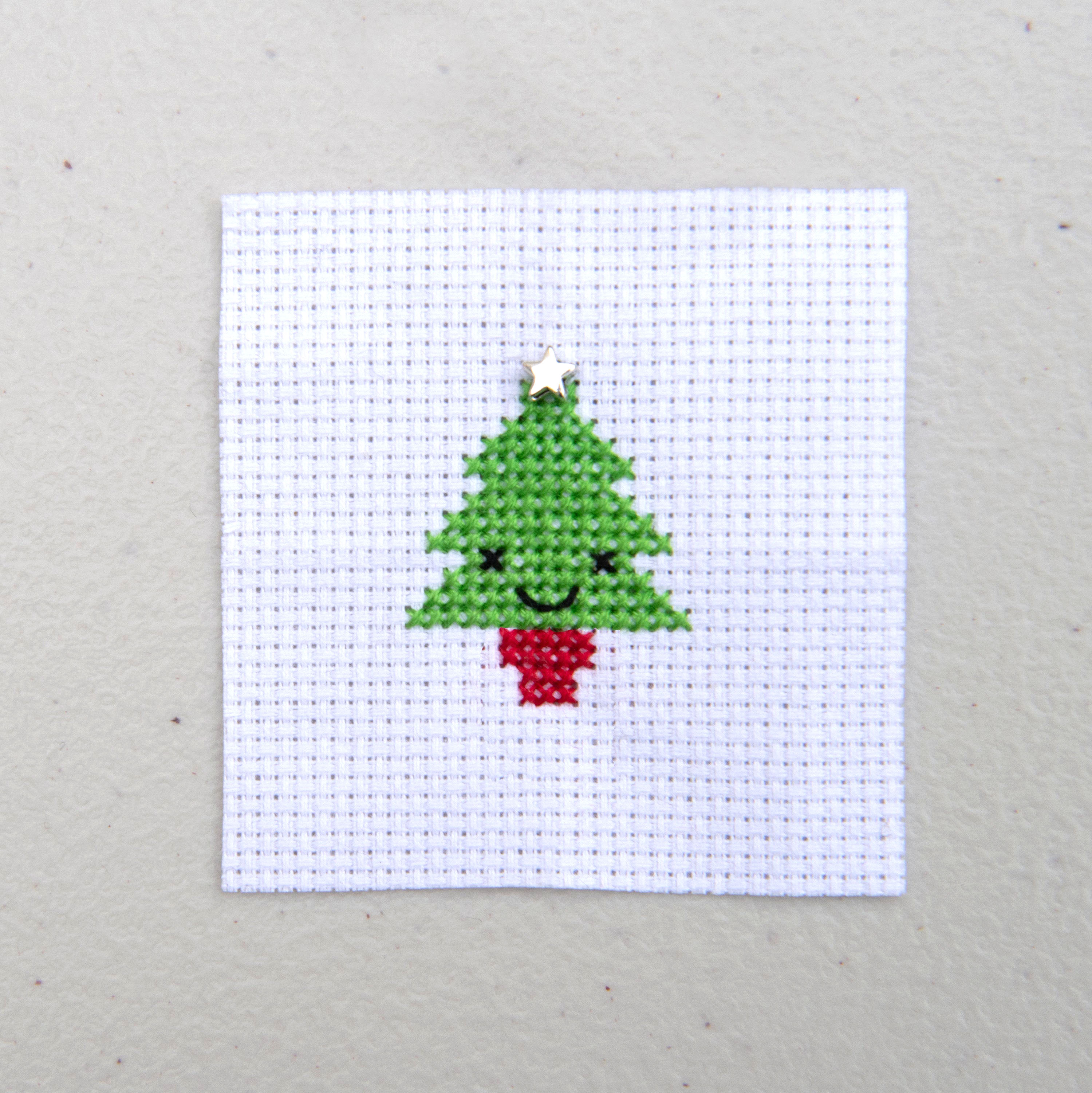 Kawaii Christmas Tree Mini Cross Stitch Kit