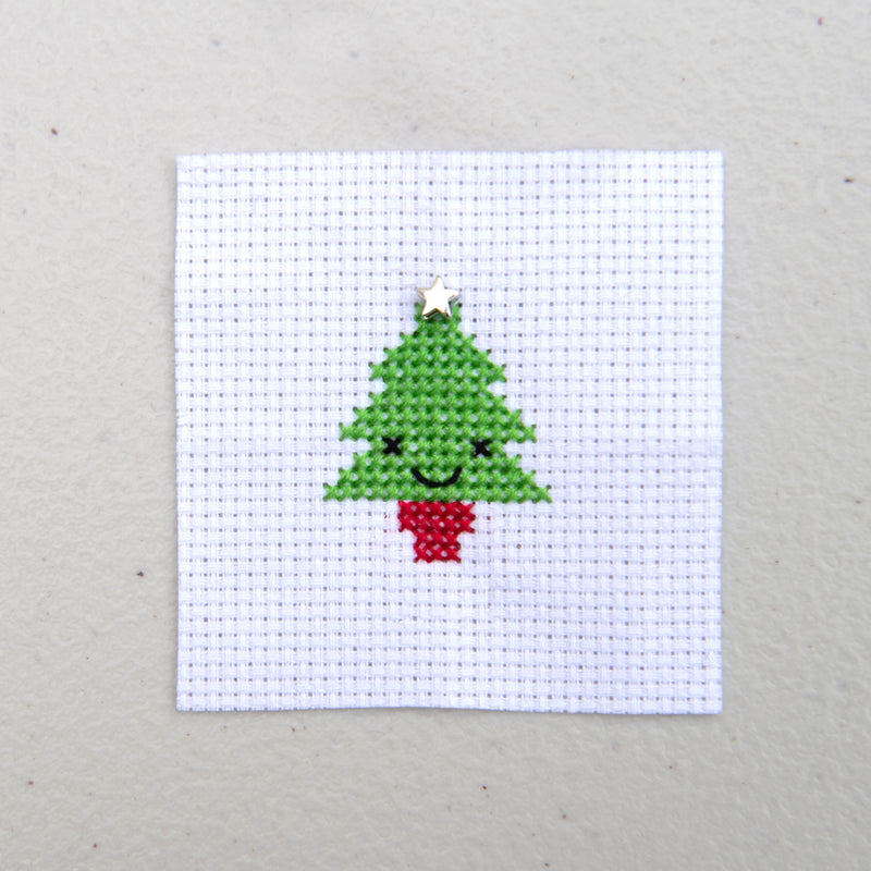 Kawaii Christmas Tree Mini Cross Stitch Kit | Marvling Bros