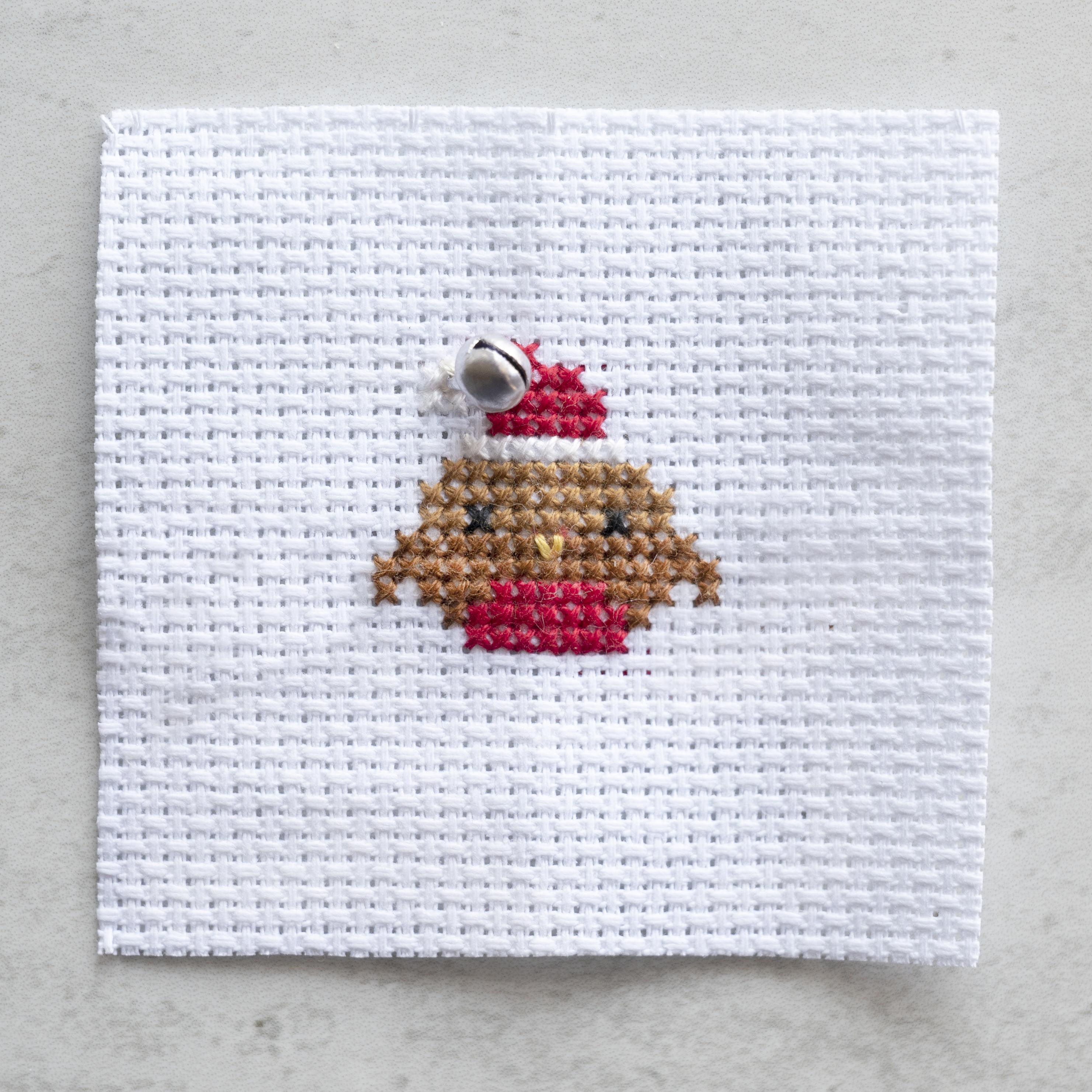 Kawaii Christmas Robin Mini Cross Stitch Kit