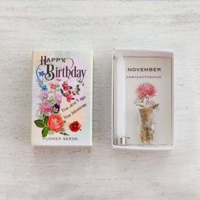 November Birth Flower Seeds And Birthday Candle Gift