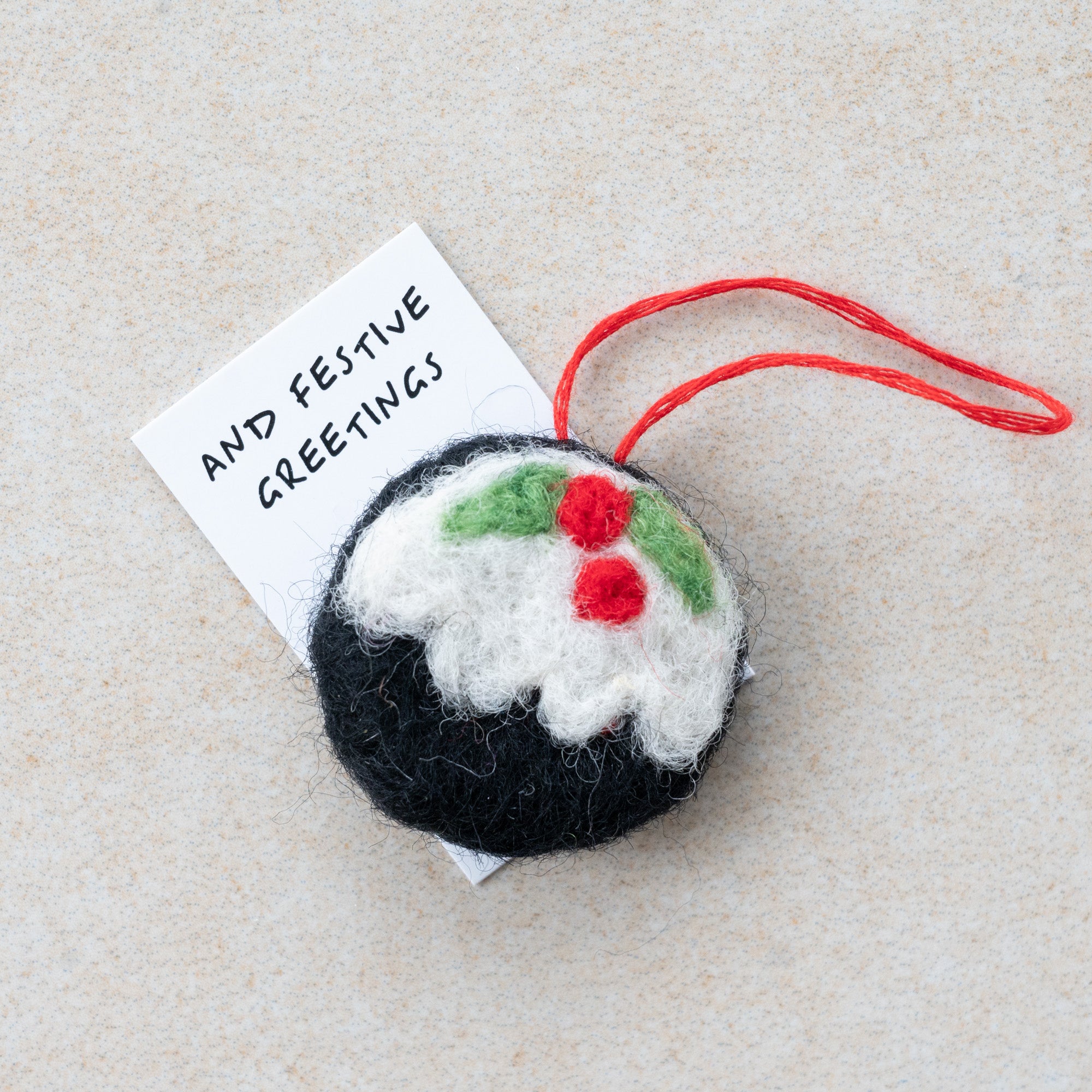 Seasons Eatings Wool Felt Christmas Pudding