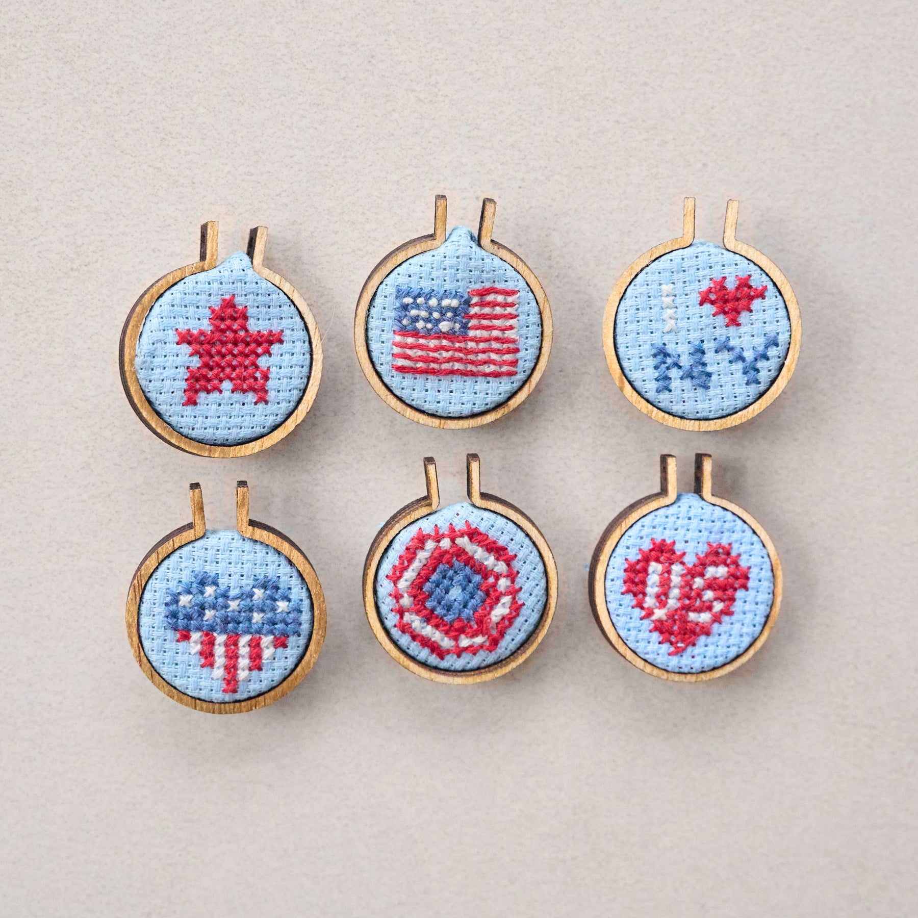 USA Mini Hoop Cross Stitch