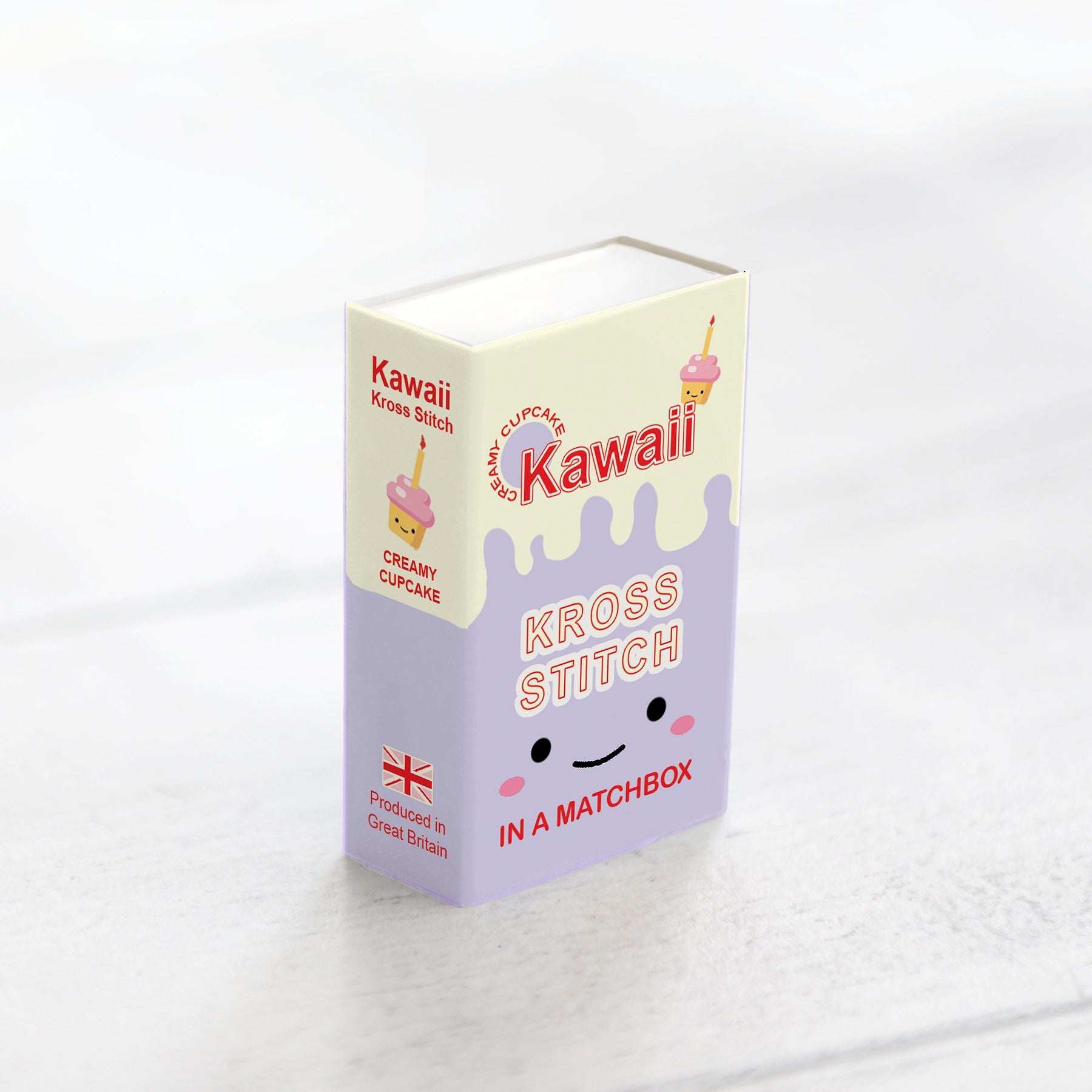 Mini Cross Stitch Kit With Kawaii Cup Cake Design