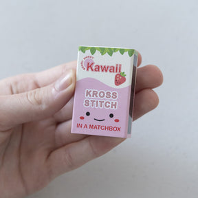 Mini Cross Stitch Kit With Kawaii Strawberry Design