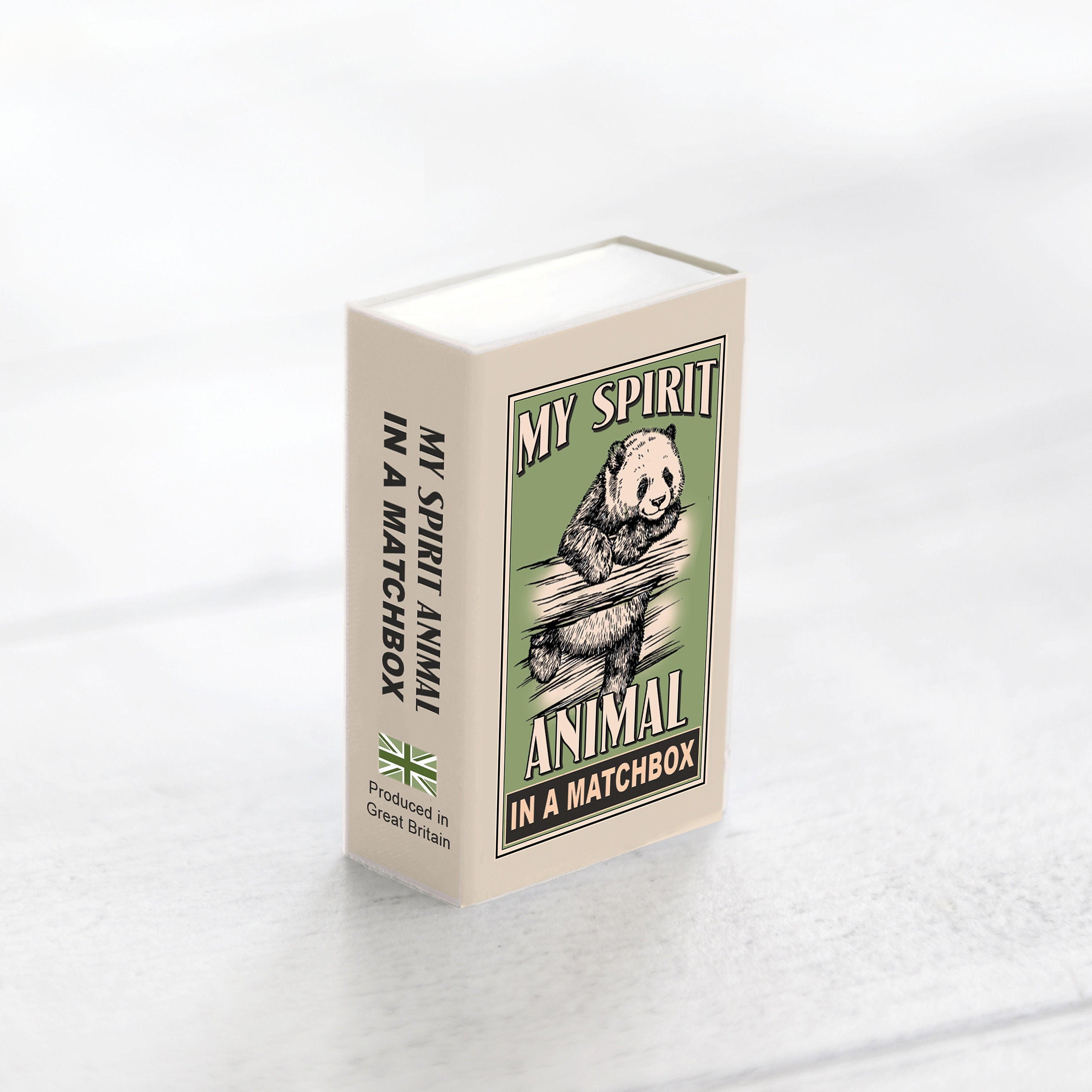 Wool Felt Panda Spirit Animal Gift In A Matchbox