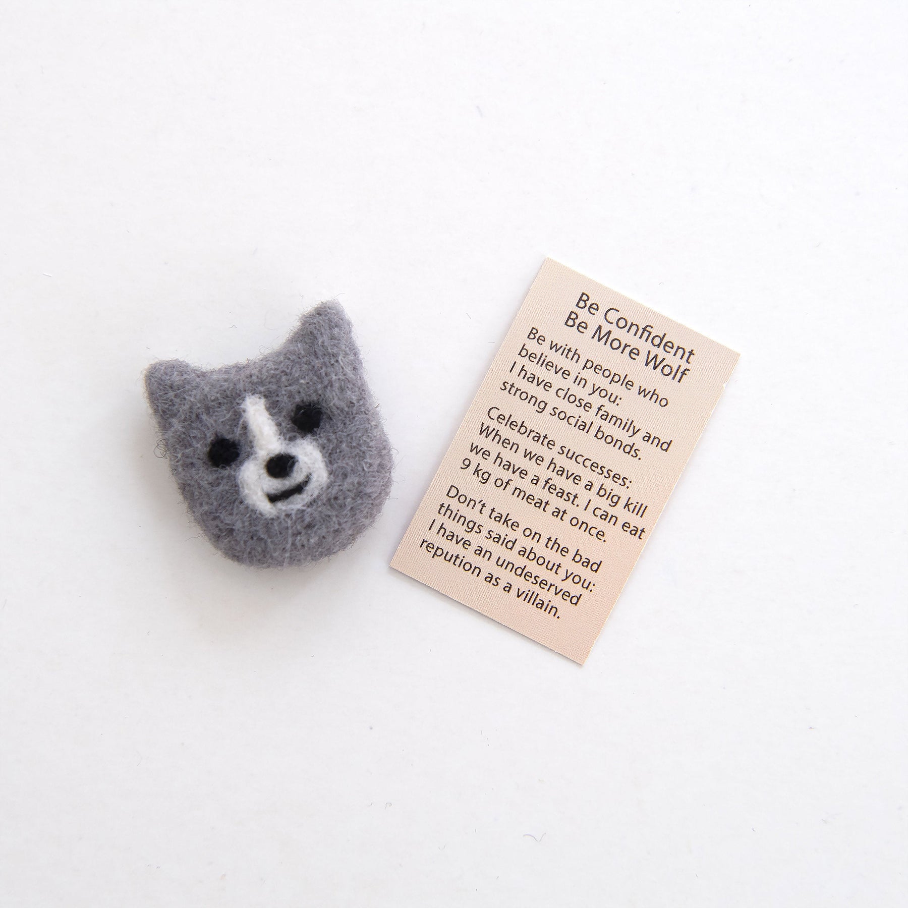 Wool Felt Wolf Spirit Animal Gift In A Matchbox