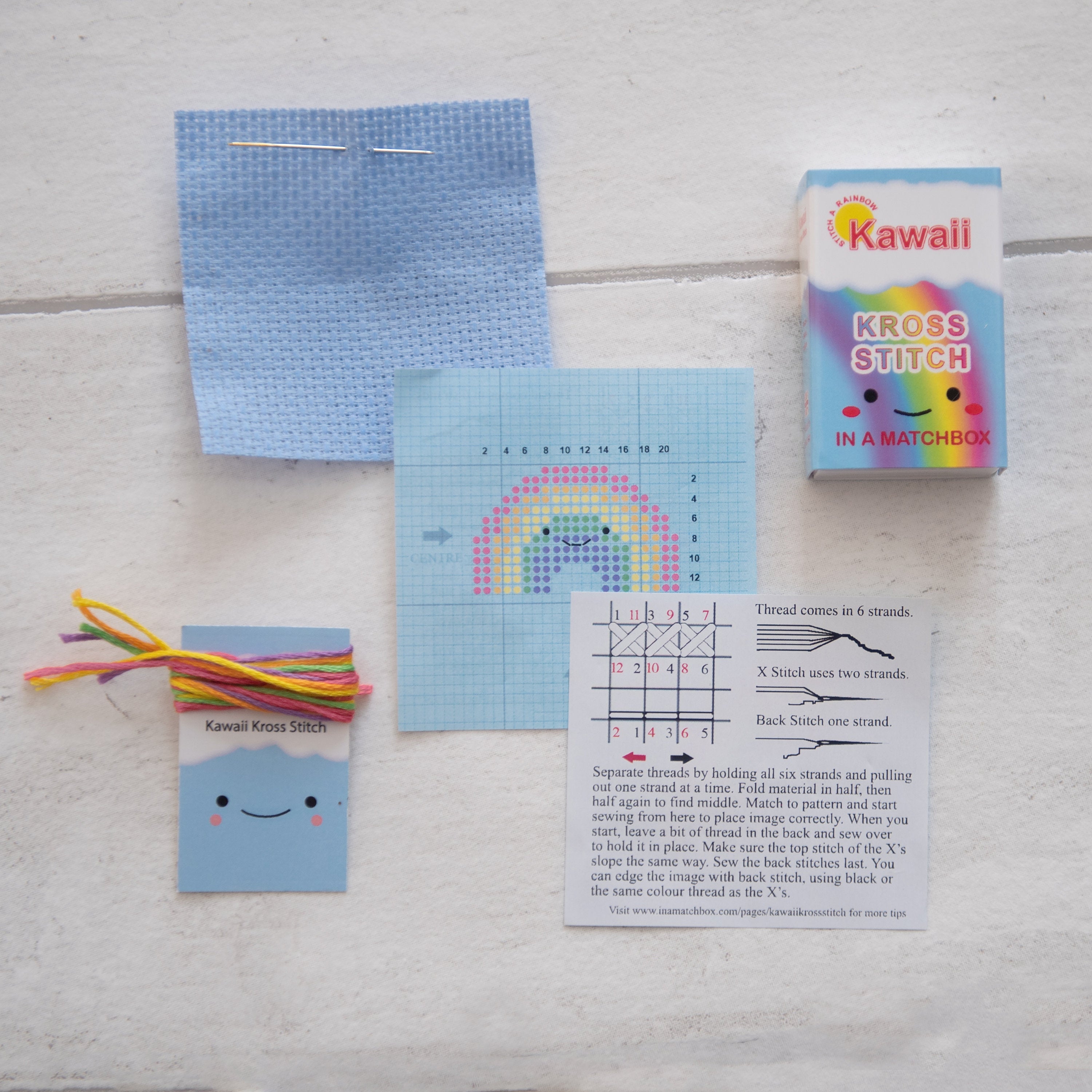 Kawaii Rainbow Mini Cross Stitch Kit