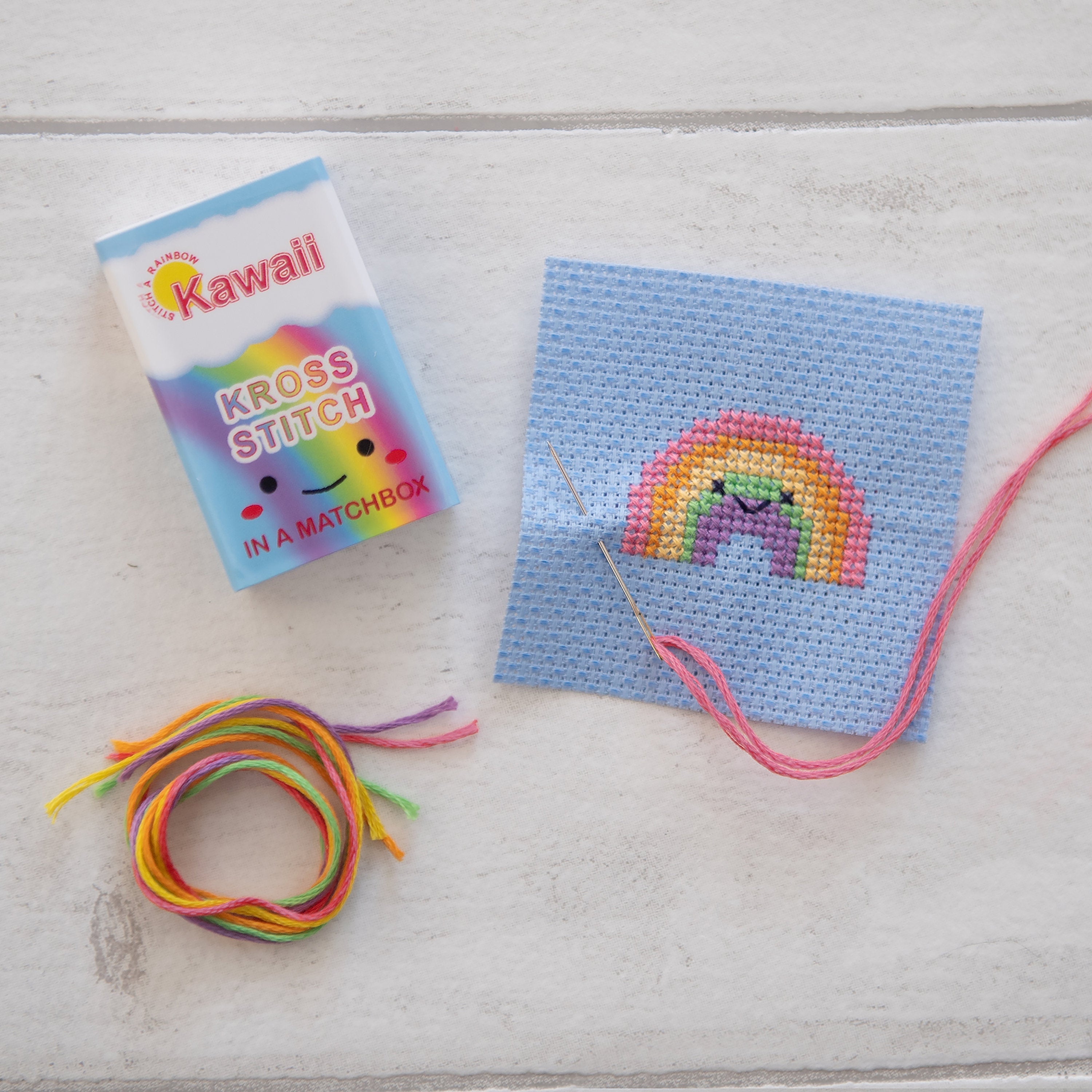 Kawaii Rainbow Mini Cross Stitch Kit