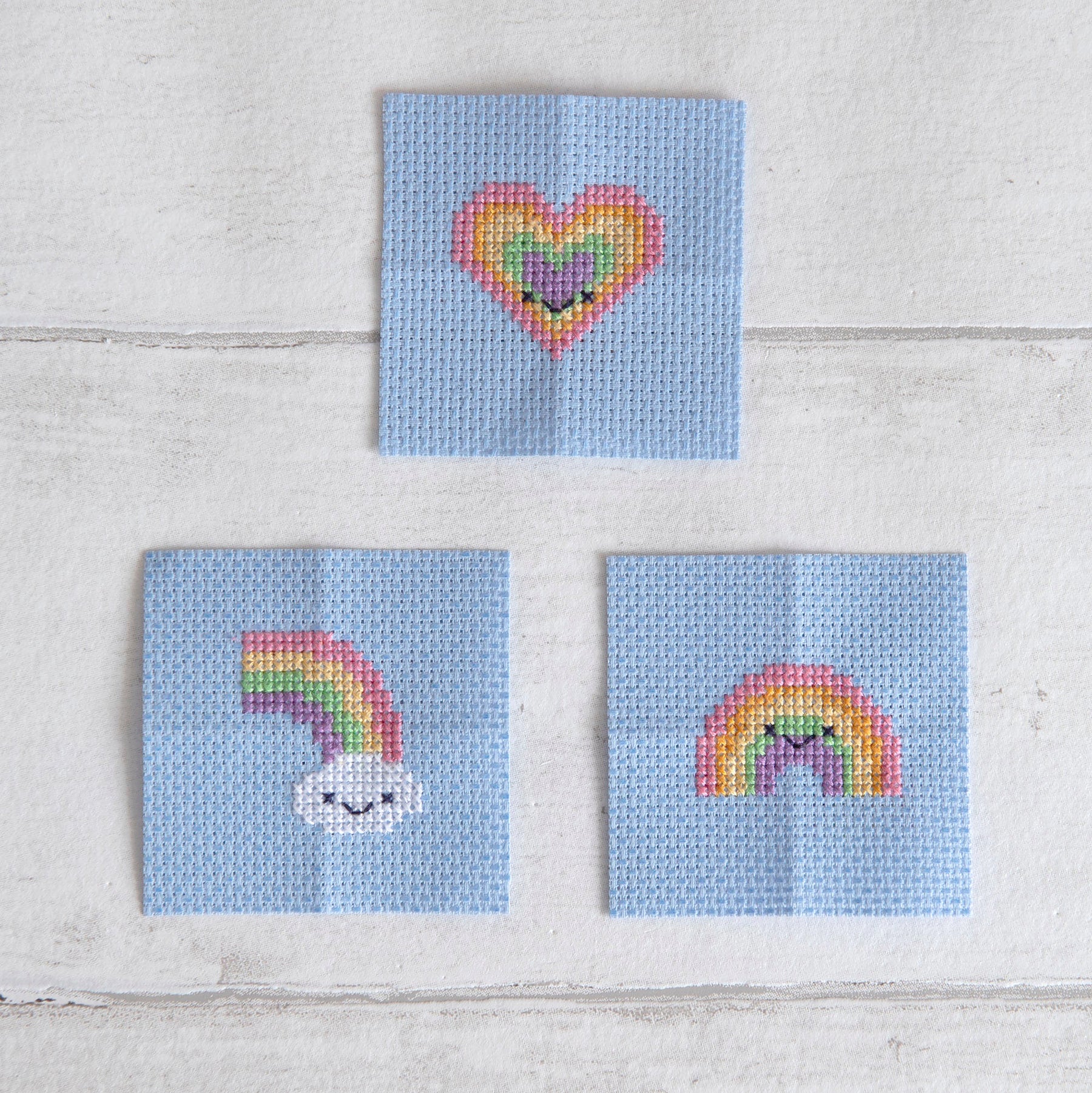 Kawaii Rainbow Mini Cross Stitch Kit