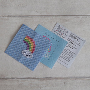 Kawaii Rainbow Cloud Mini Cross Stitch Kit