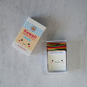 Mini Cross Stitch Kit With Kawaii Burger Design