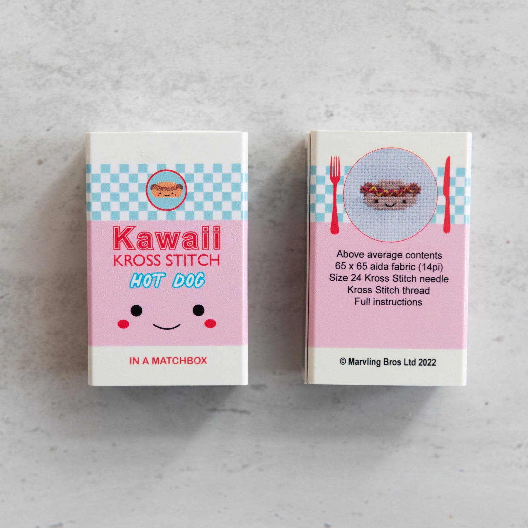 Mini Cross Stitch Kit With Kawaii Hot Dog Design