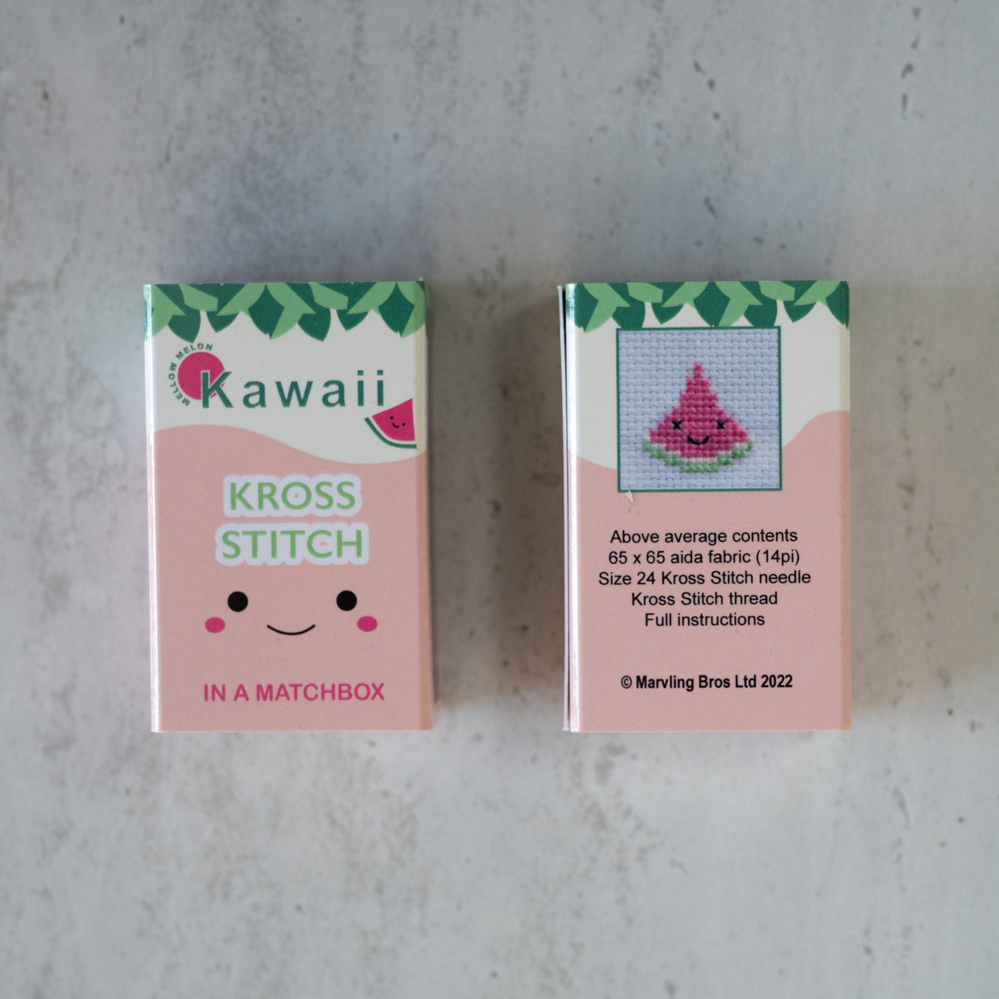 Mini Cross Stitch Kit With Kawaii Watermelon Design