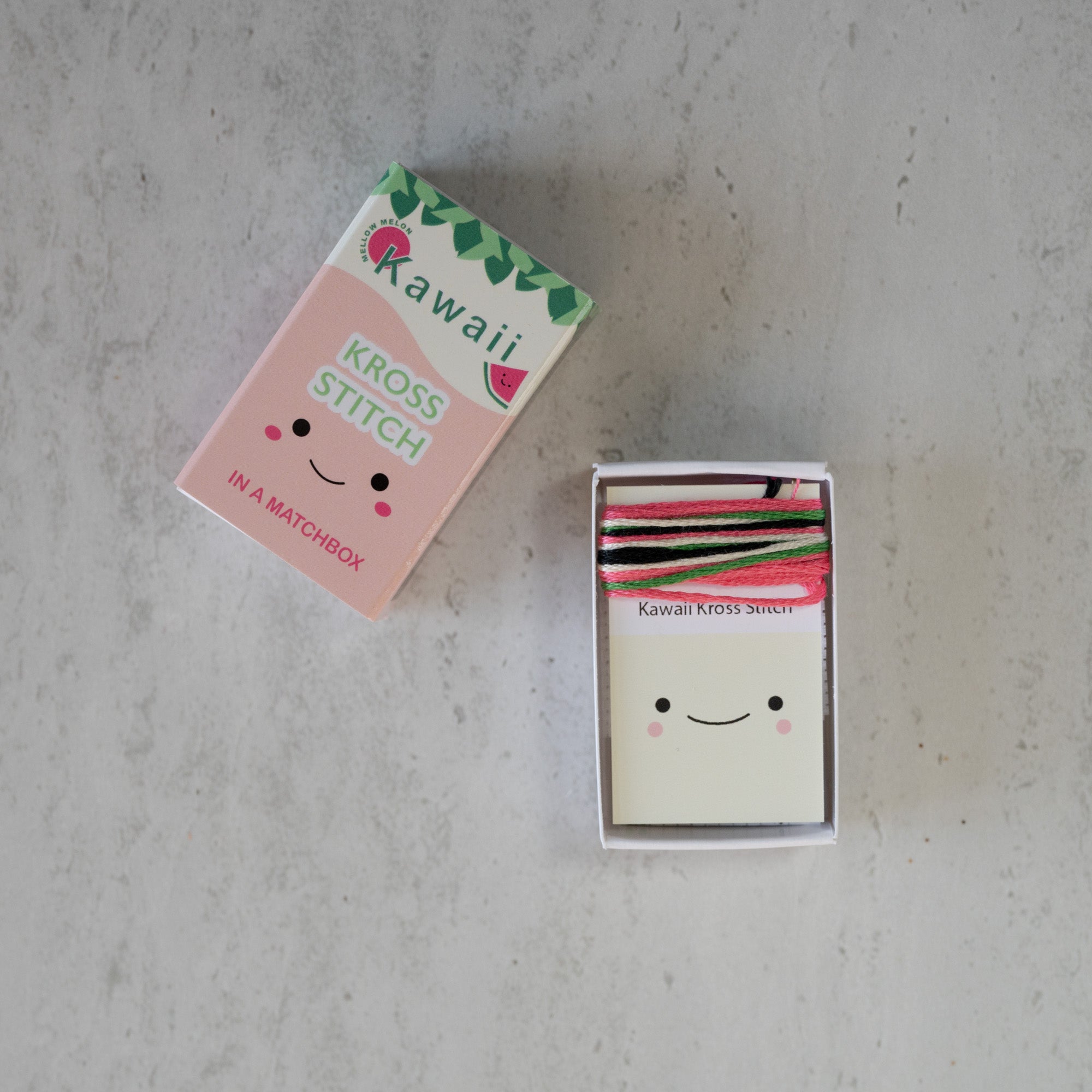 Mini Cross Stitch Kit With Kawaii Watermelon Design