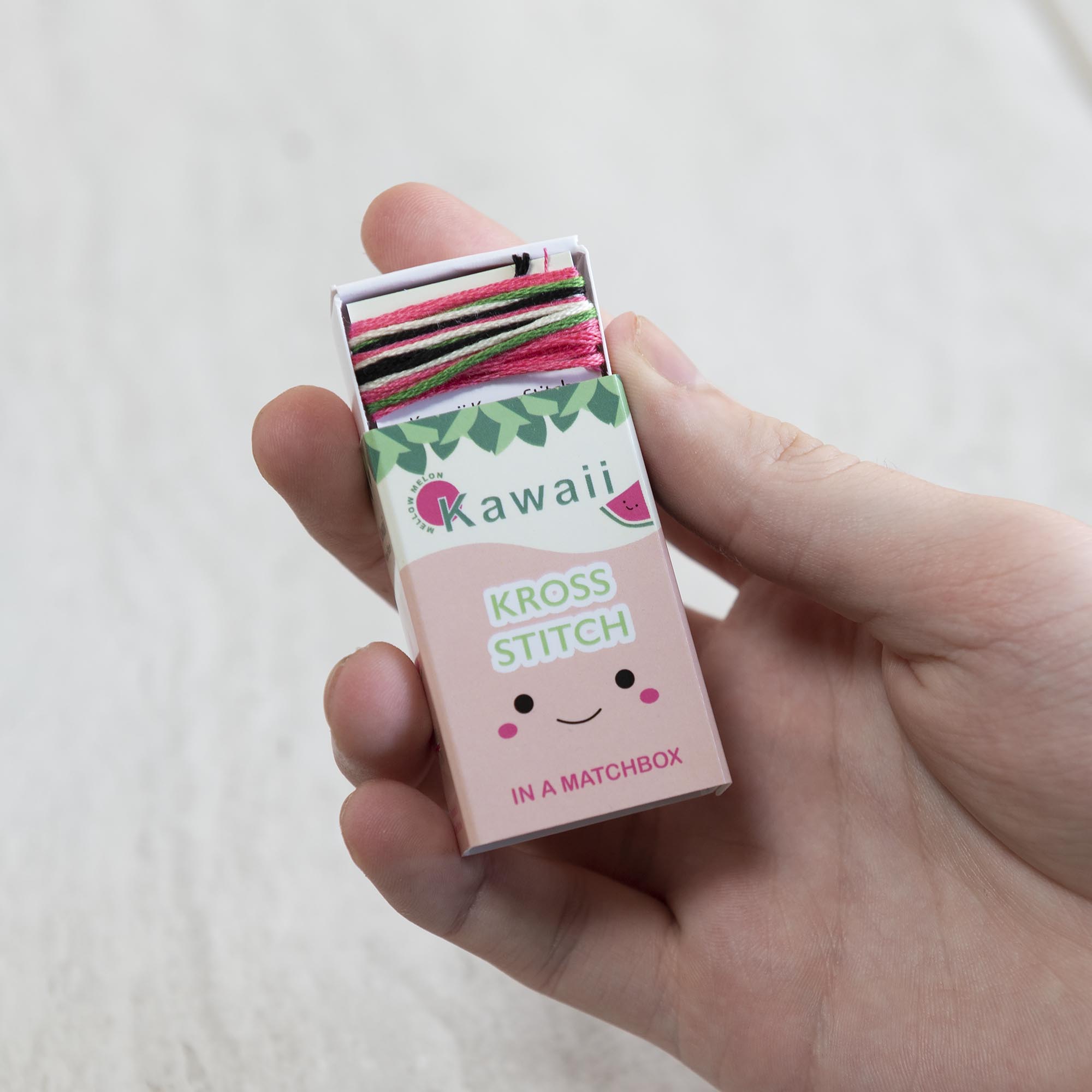 Mini Cross Stitch Kit With Kawaii Watermelon Design