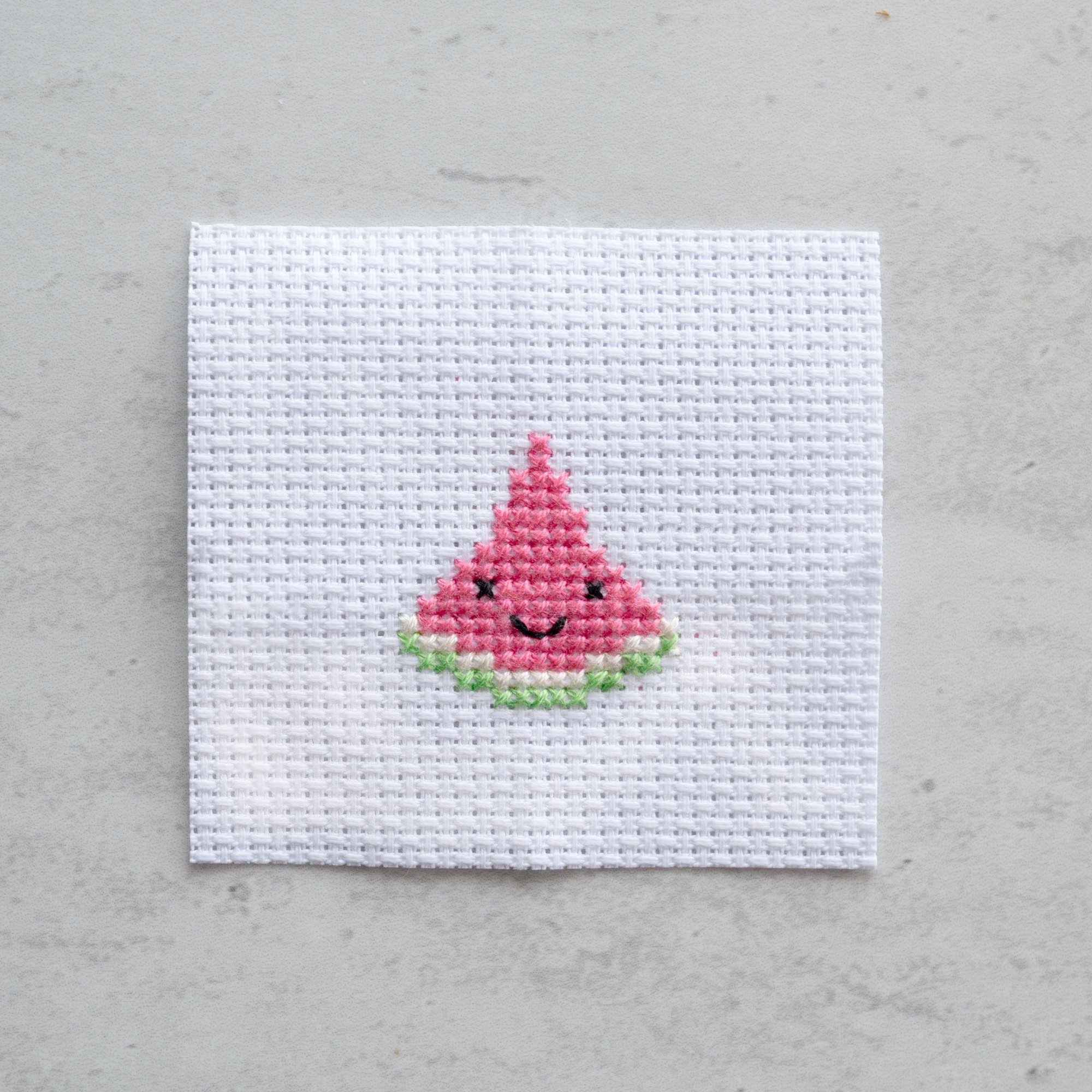 Mini Cross Stitch Kit With Kawaii Watermelon Design